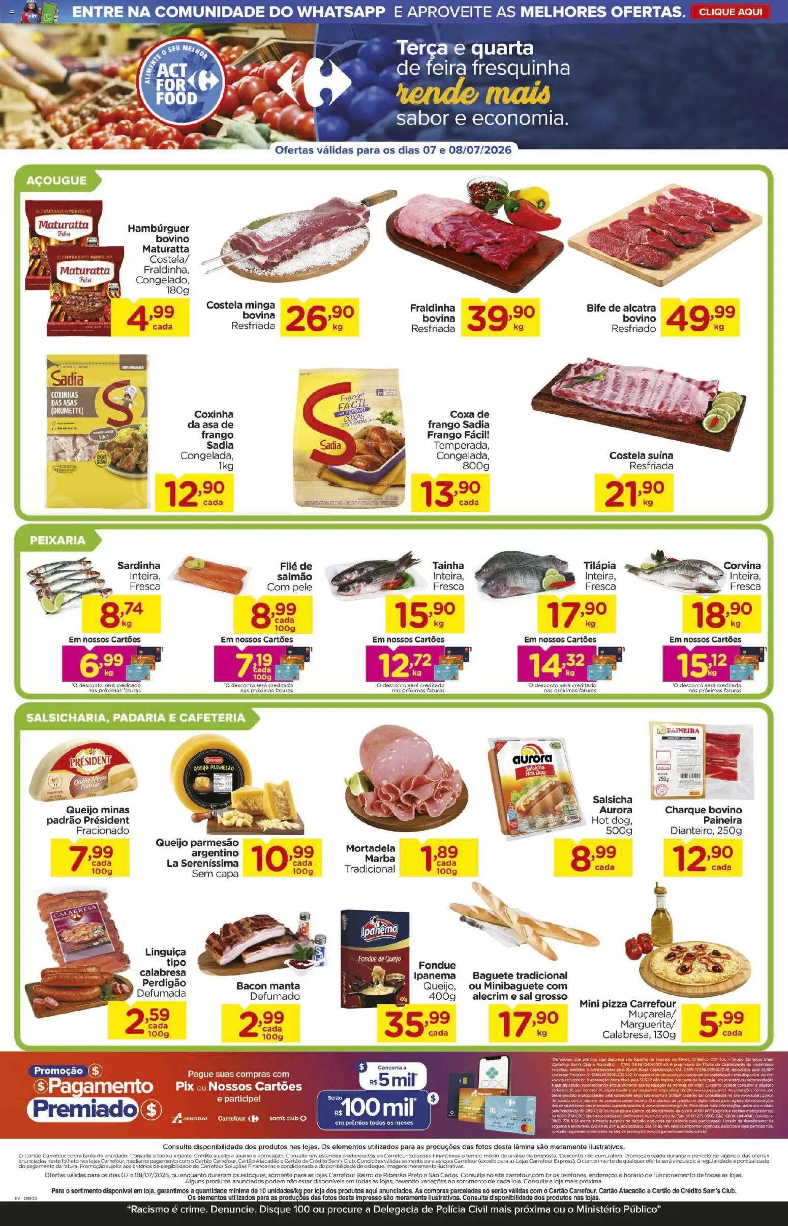 Carrefour Bairro Folheto - válido de 07/07/2026 | Página: 2 | Produtos: Forno, Salmão, Pizza, Mortadela