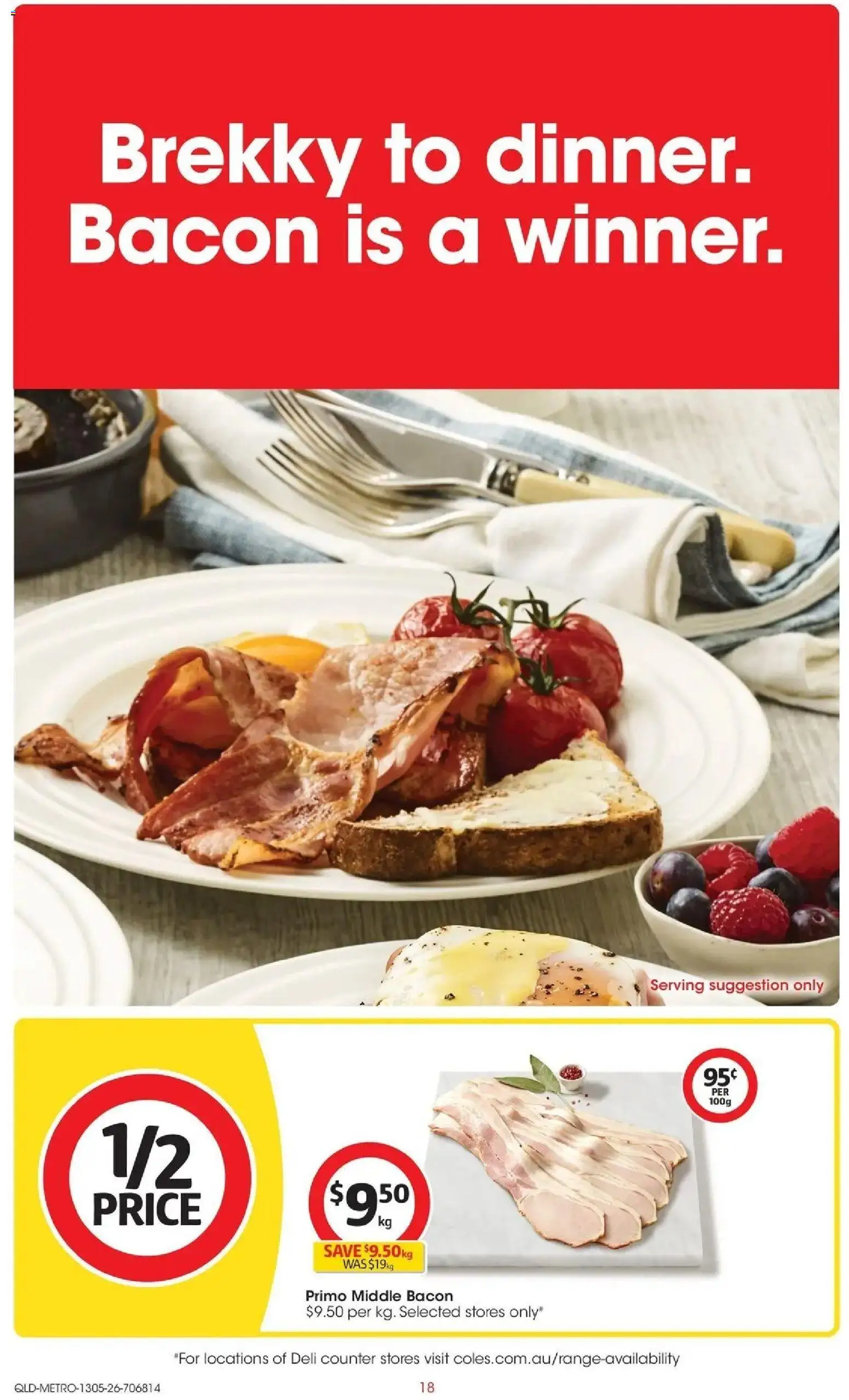 Coles catalogue - valid from 13.05.2026 | Page: 18 | Products: Bacon