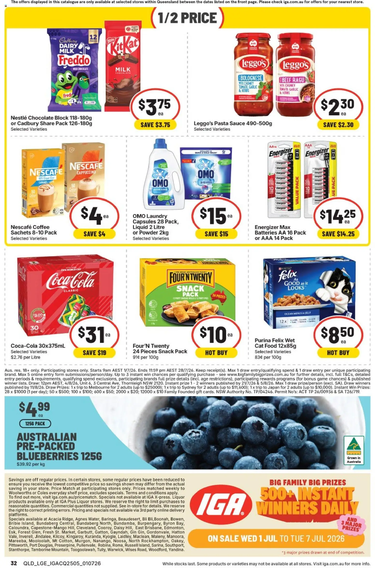 IGA catalogue - valid from 01/07/2026 | Page: 32 | Products: Coffee, Blueberries, Nescafe, Laundry