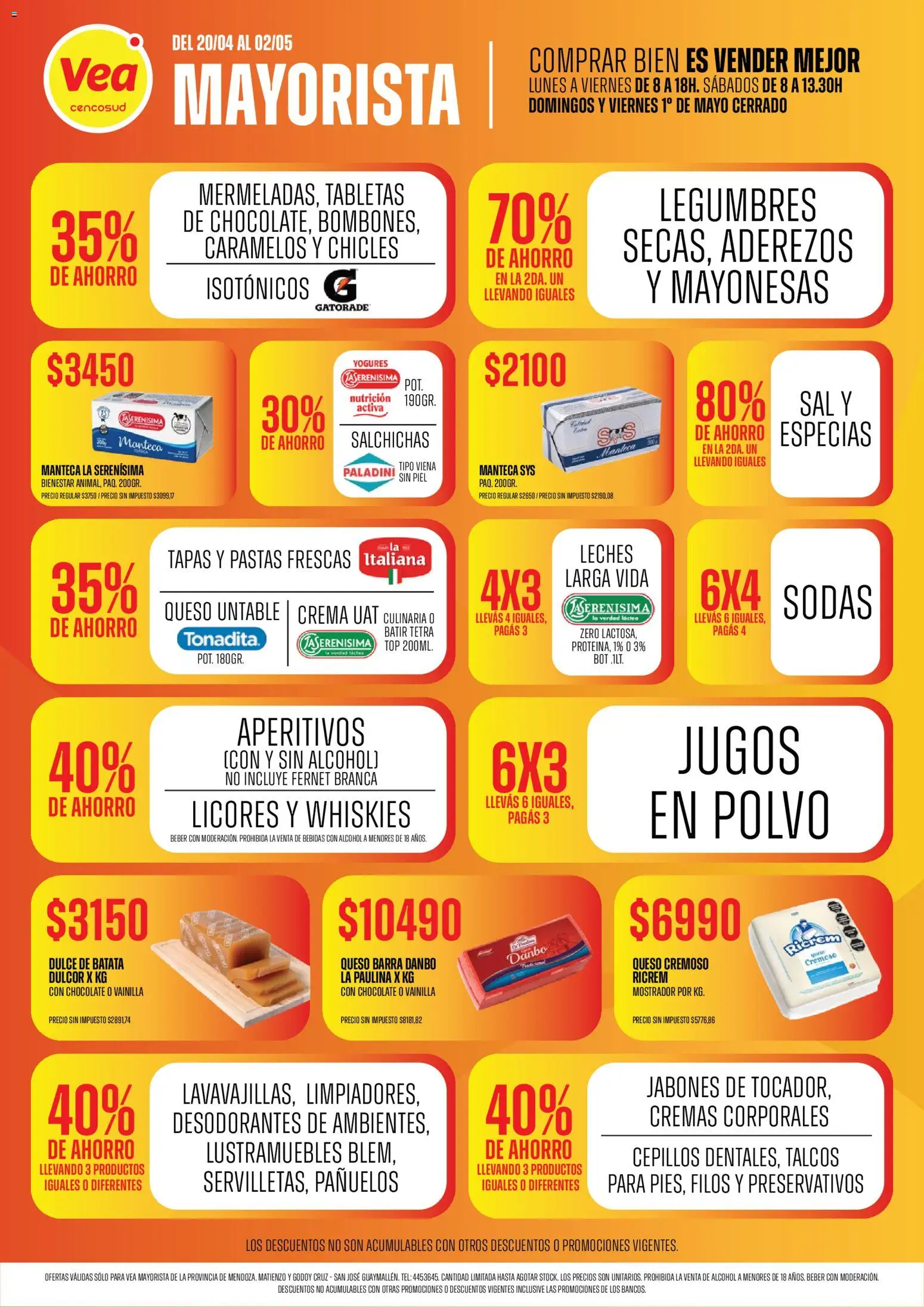 Vea - Ofertas Vea mayorista │ válido desde el 20.04.2026 | Página: 2 | Productos: Lustramuebles, Top, Sal, Crema
