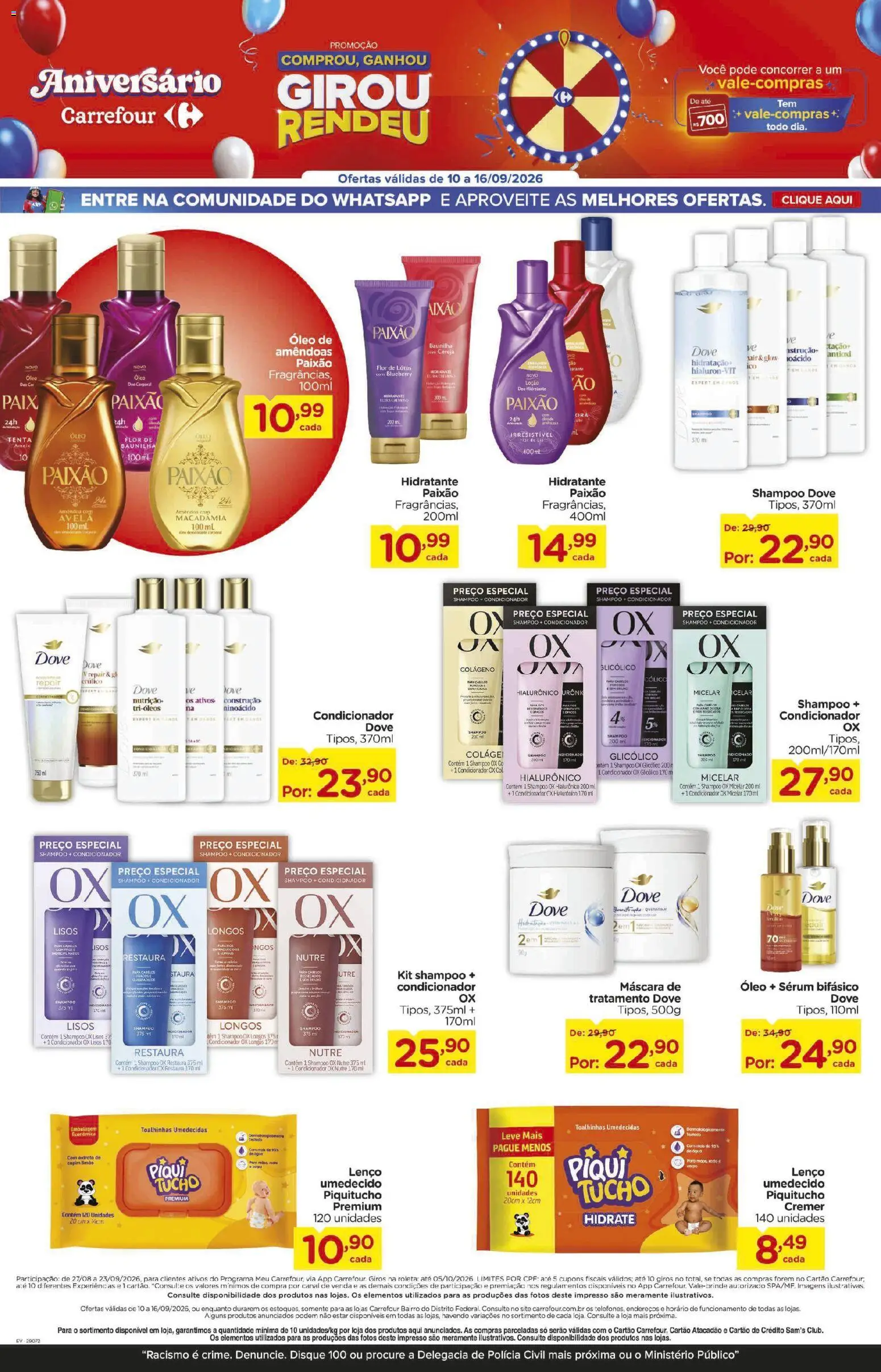 Carrefour Bairro Folheto - válido de 10/09/2026 | Página: 6 | Produtos: Baunilha, Sérum, Dove, Avelã