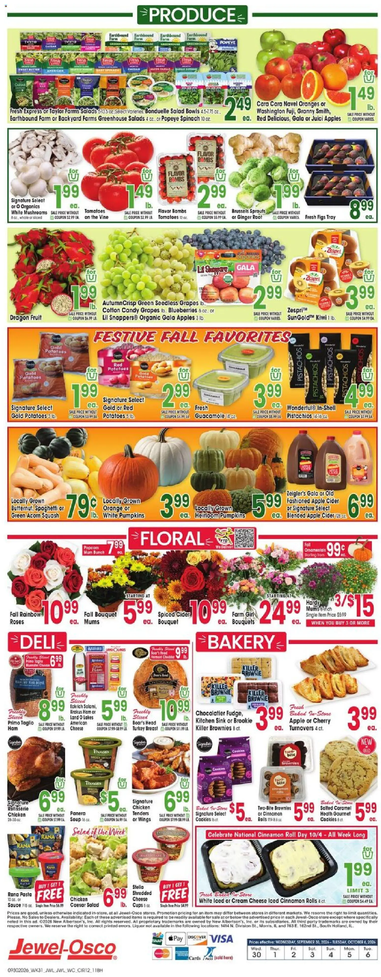 Jewel Osco Weekly Ad - IN - valid from 09/30/2026 | Page: 12 | Products: Brussels Sprouts, Cream cheese, Cream, Blueberries
