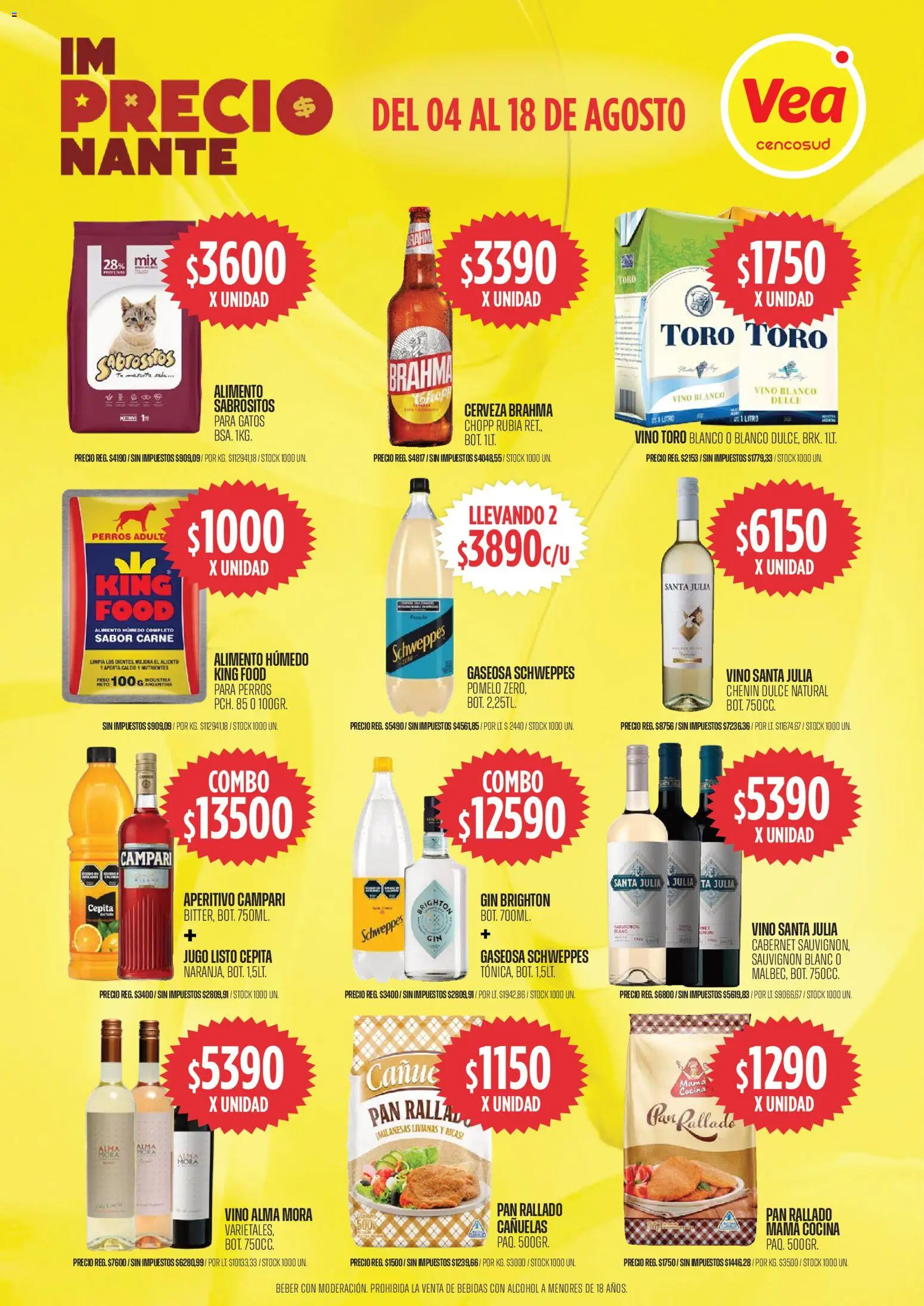 Vea ofertas │ válido desde el 04/08/2026 | Página: 9 | Productos: Peso, Gaseosa, Jugo, Vino