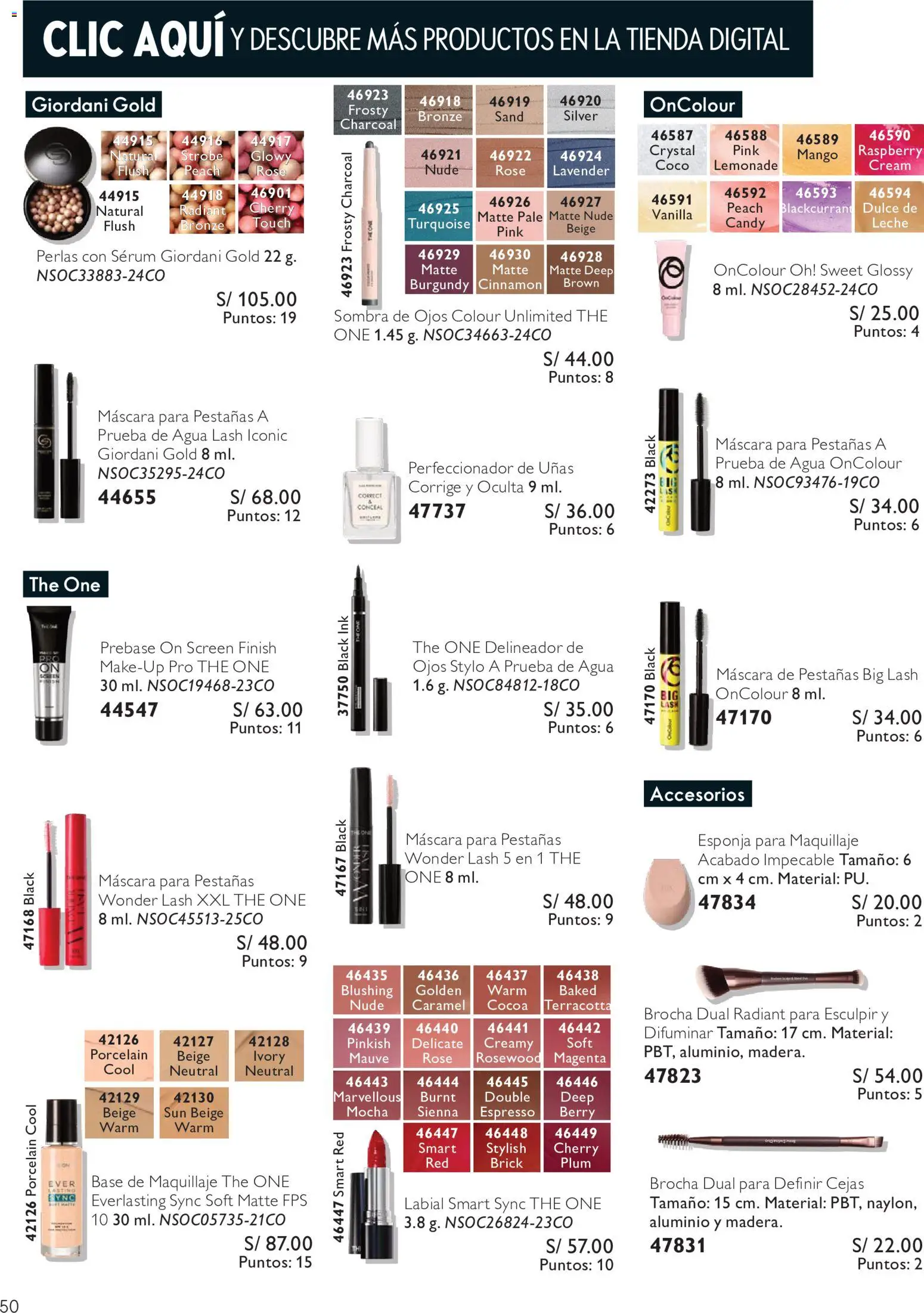 Catálogo Oriflame válido desde 12/09/2026 | Página: 50 | Productos: Brocha, Esponja, Leche, Coco