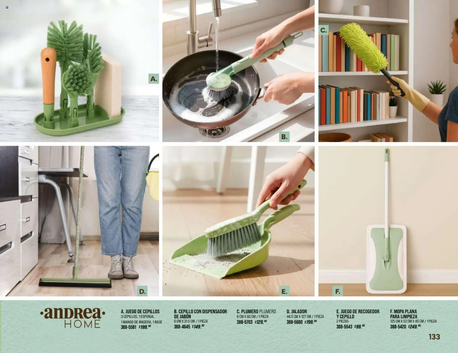 Nuevas ofertas de Andrea válidas en toda la República Mexicana desde el 25/01/2026. ¡Encuentra las mejores ofertas en Andrea catálogo Home! | Página: 133 | Productos: Cepillo, Mango, Juego, Mopa