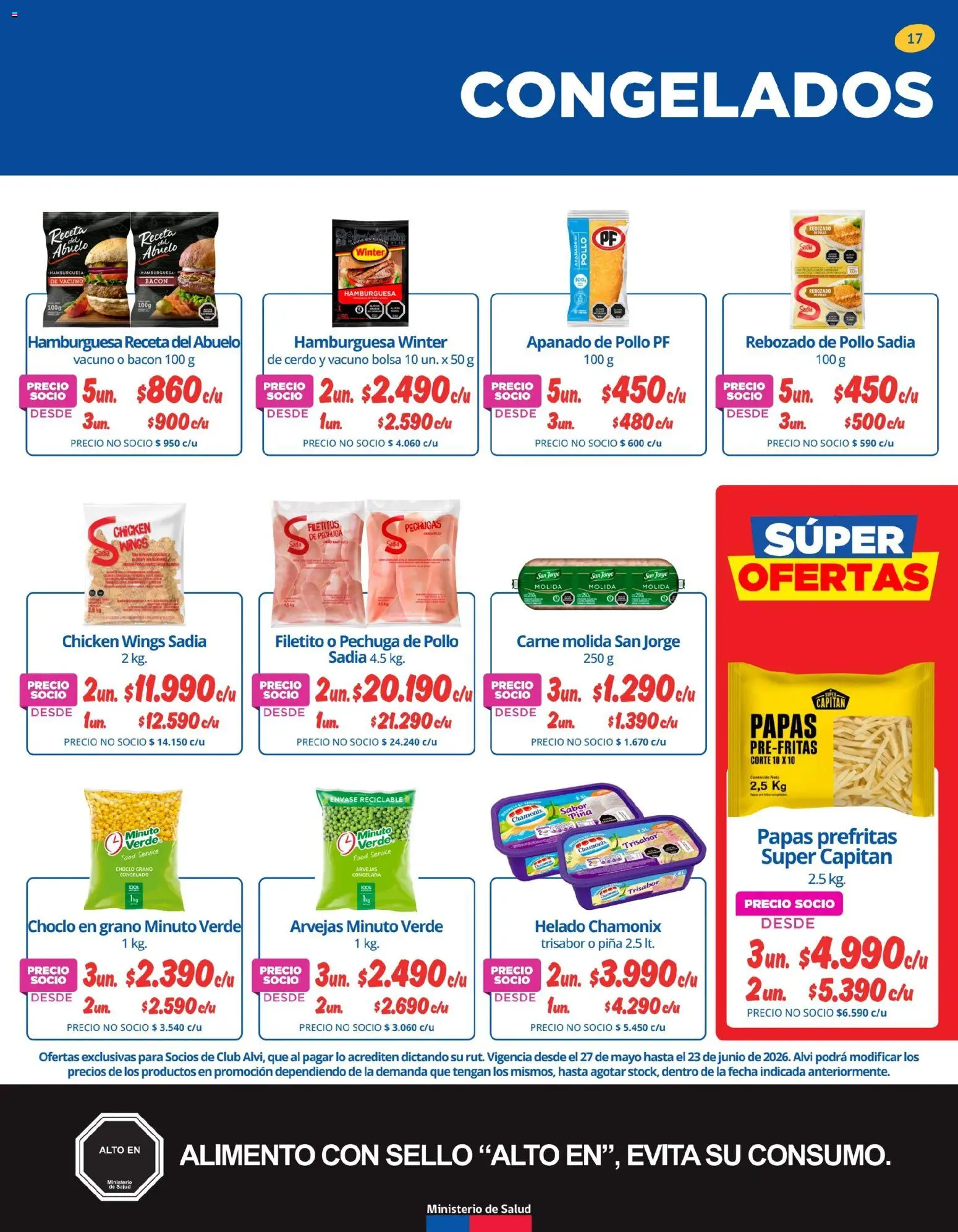 Alvi Catálogo │ válido desde el 27.05.2026 | Página: 17 | Productos: Bolsa, Pollo, Helado, Arvejas