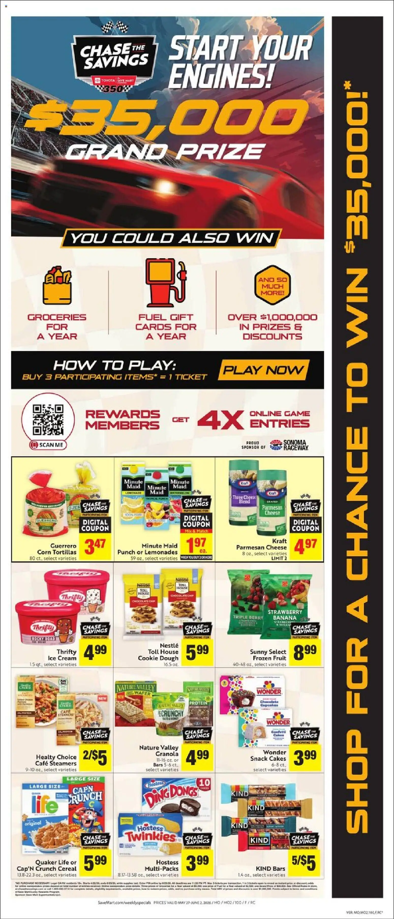 Save Mart Weekly - CA - valid from 27.05.2026 | Page: 3 | Products: Cheese, Chocolate, Cream, Watermelon