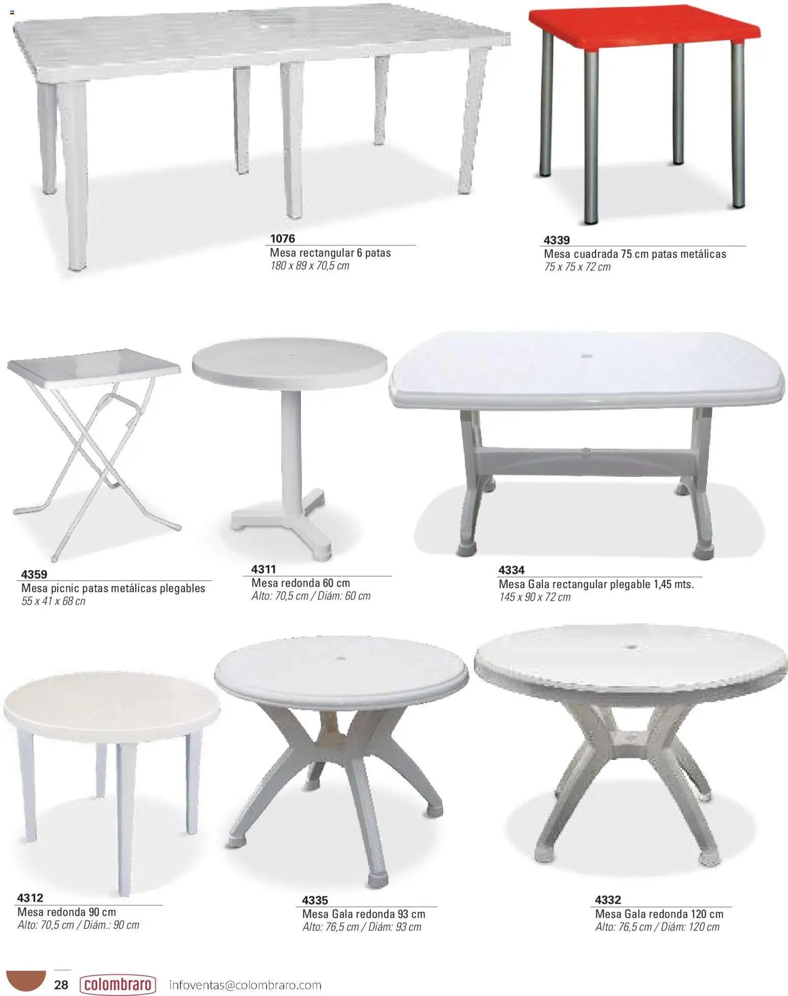 Colombraro catálogo │ válido desde el 26.01.2026 | Página: 28 | Productos: Mesa