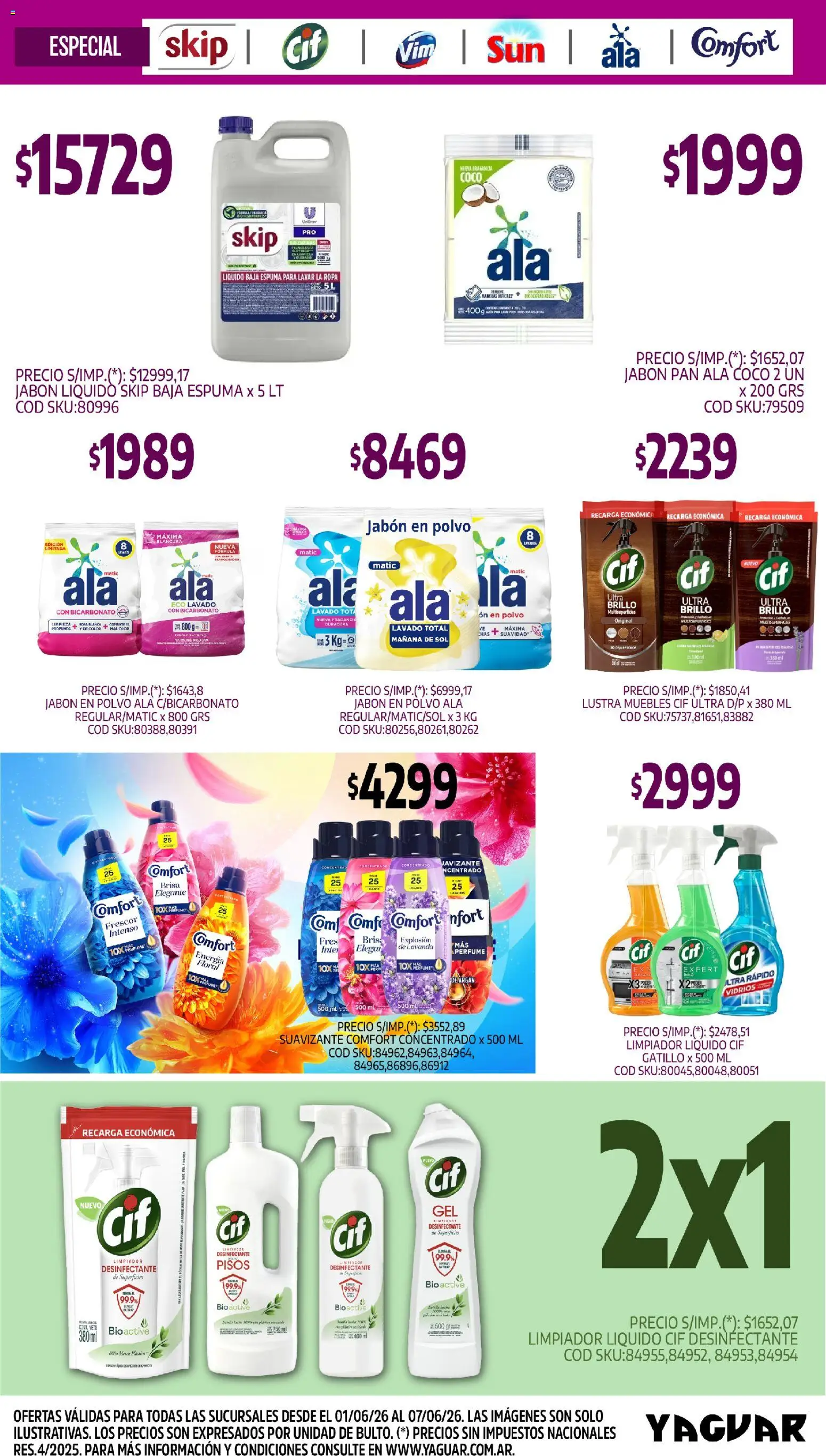 Yaguar - Aliados De Tu Bolsillo Parque Chacabuco │ válido desde el 01.06.2026 | Página: 3 | Productos: Jabón líquido, Jabón en polvo, Espuma, Limpiador