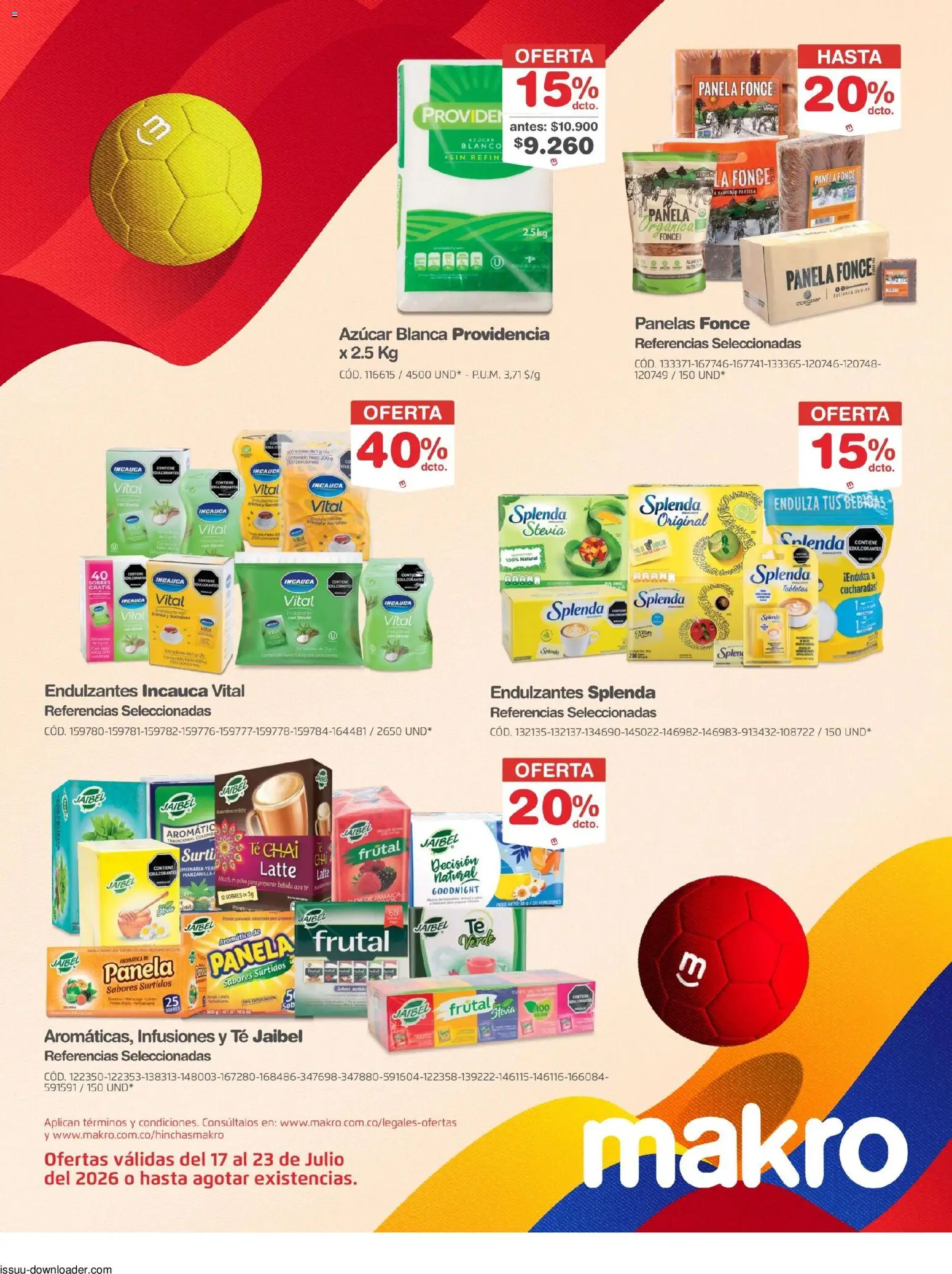 Makro revista - valida desde el 17/07/2026 | Página: 8 | Productos: Té, Azucar, Polvo, Panela