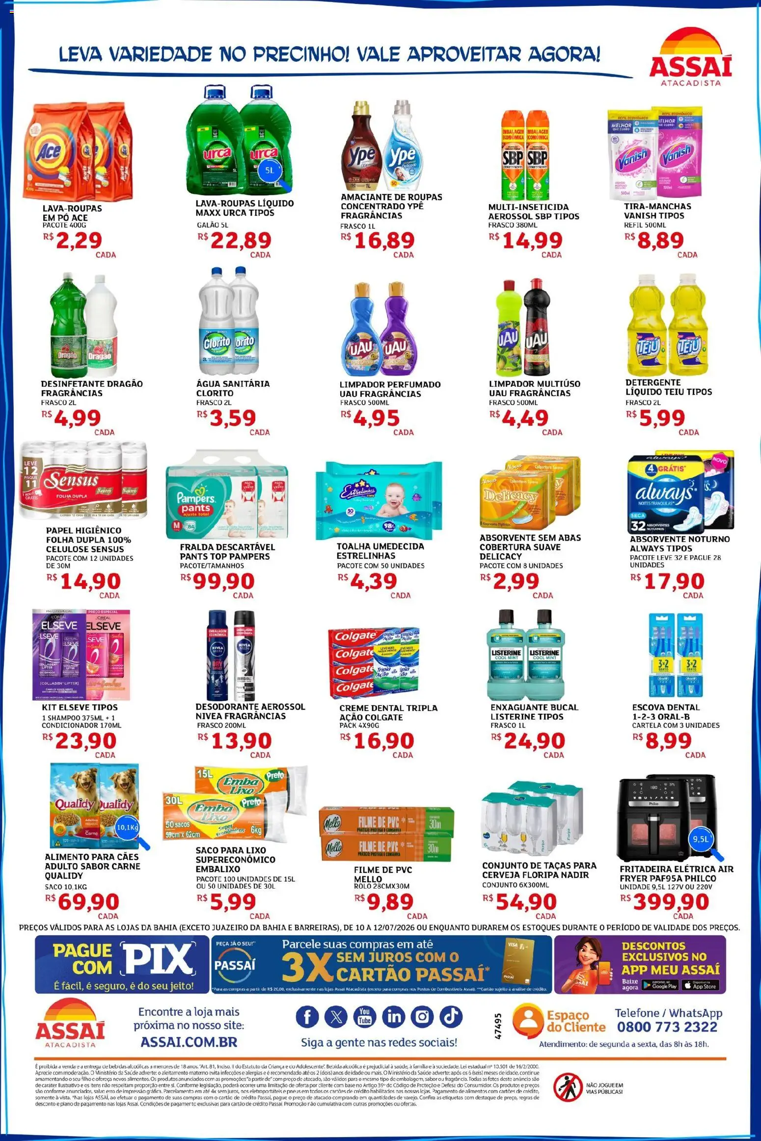 Assaí Atacadista Folheto - válido de 10/07/2026 | Página: 4 | Produtos: Pampers, Pó, Pá, Papel higiênico