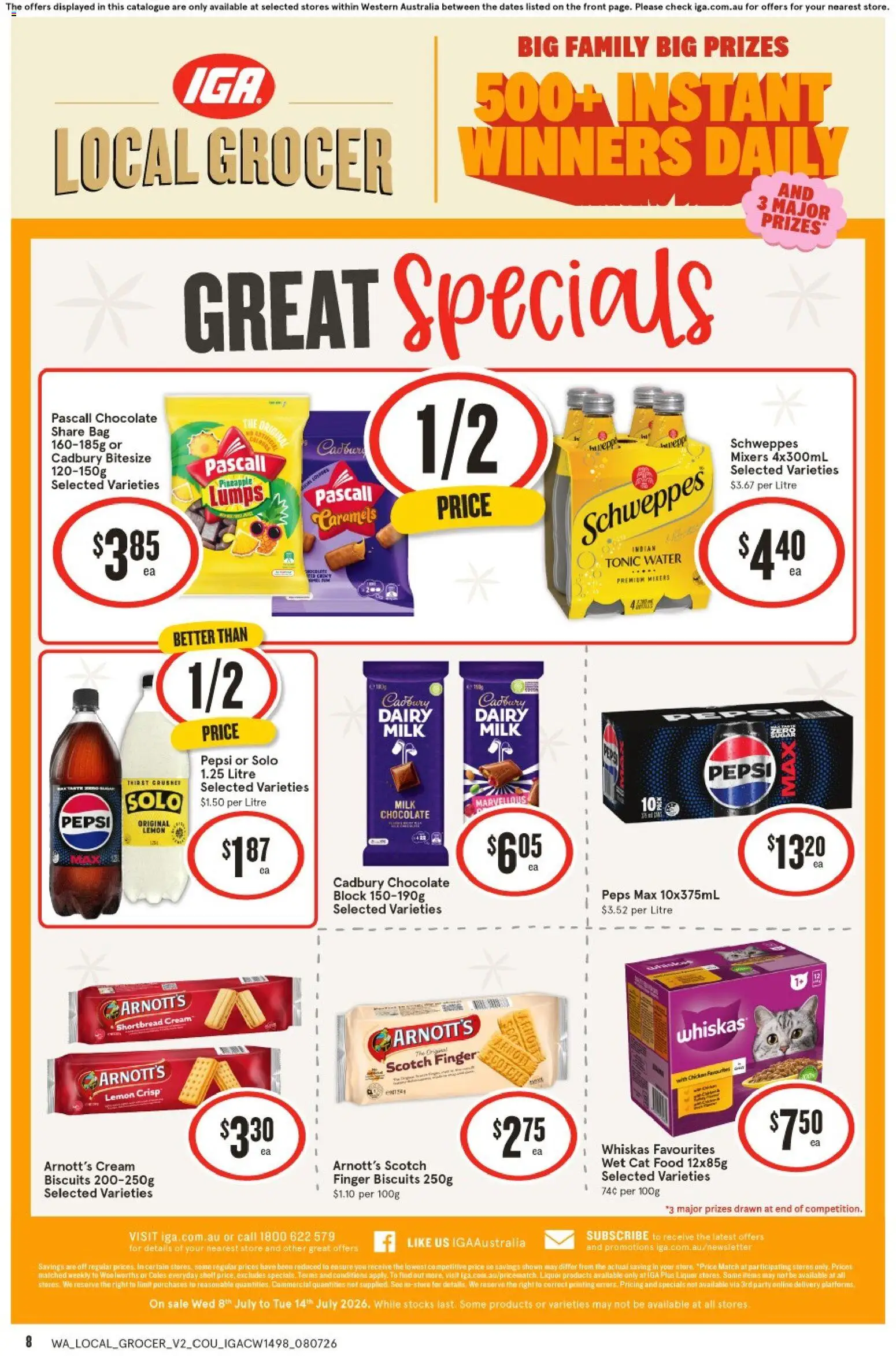 IGA catalogue - valid from 08/07/2026 | Page: 2 | Products: Milk, Dairy, Chicken, Scotch