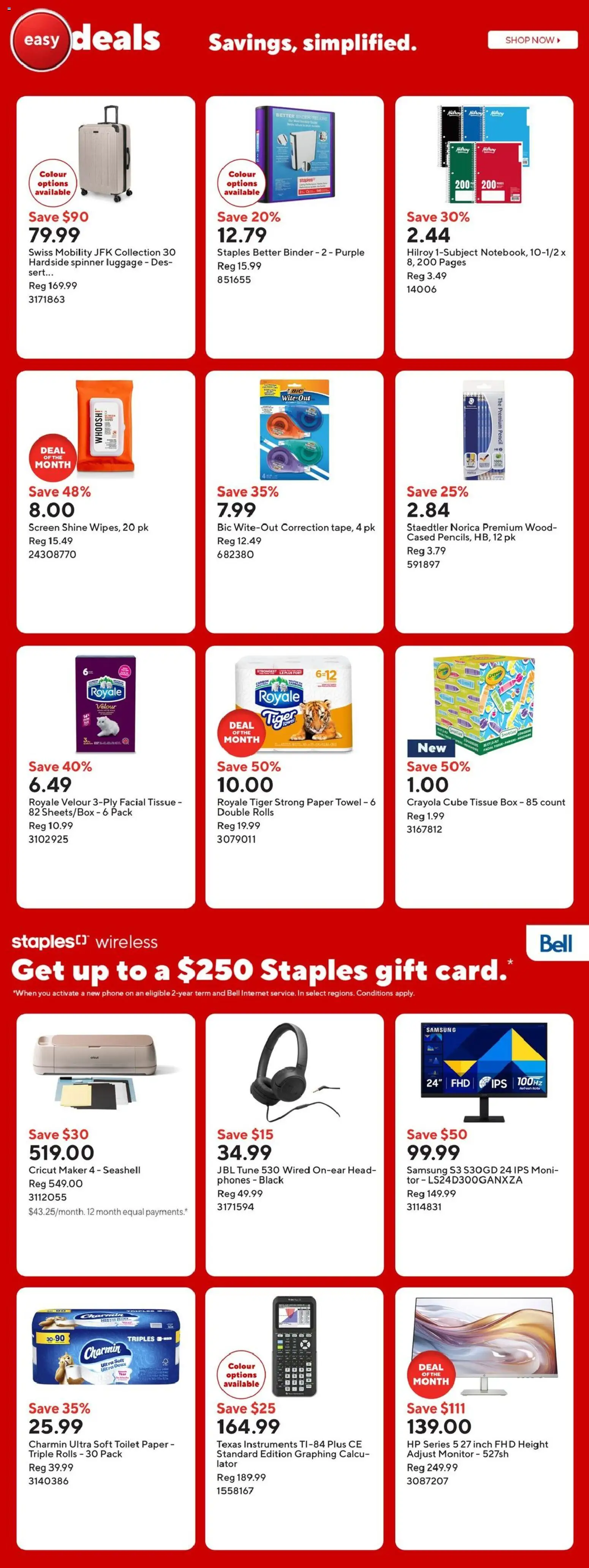 Staples flyer valid from Sep 11, 2026 | Page: 2 | Products: Backpack, Stapler, Strips