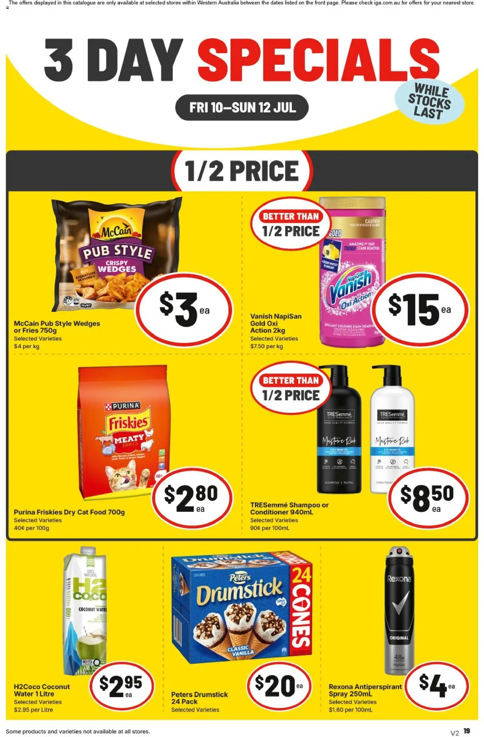 IGA catalogue - valid from 10/07/2026 | Page: 3 | Products: Shampoo, Conditioner, Antiperspirant, Water
