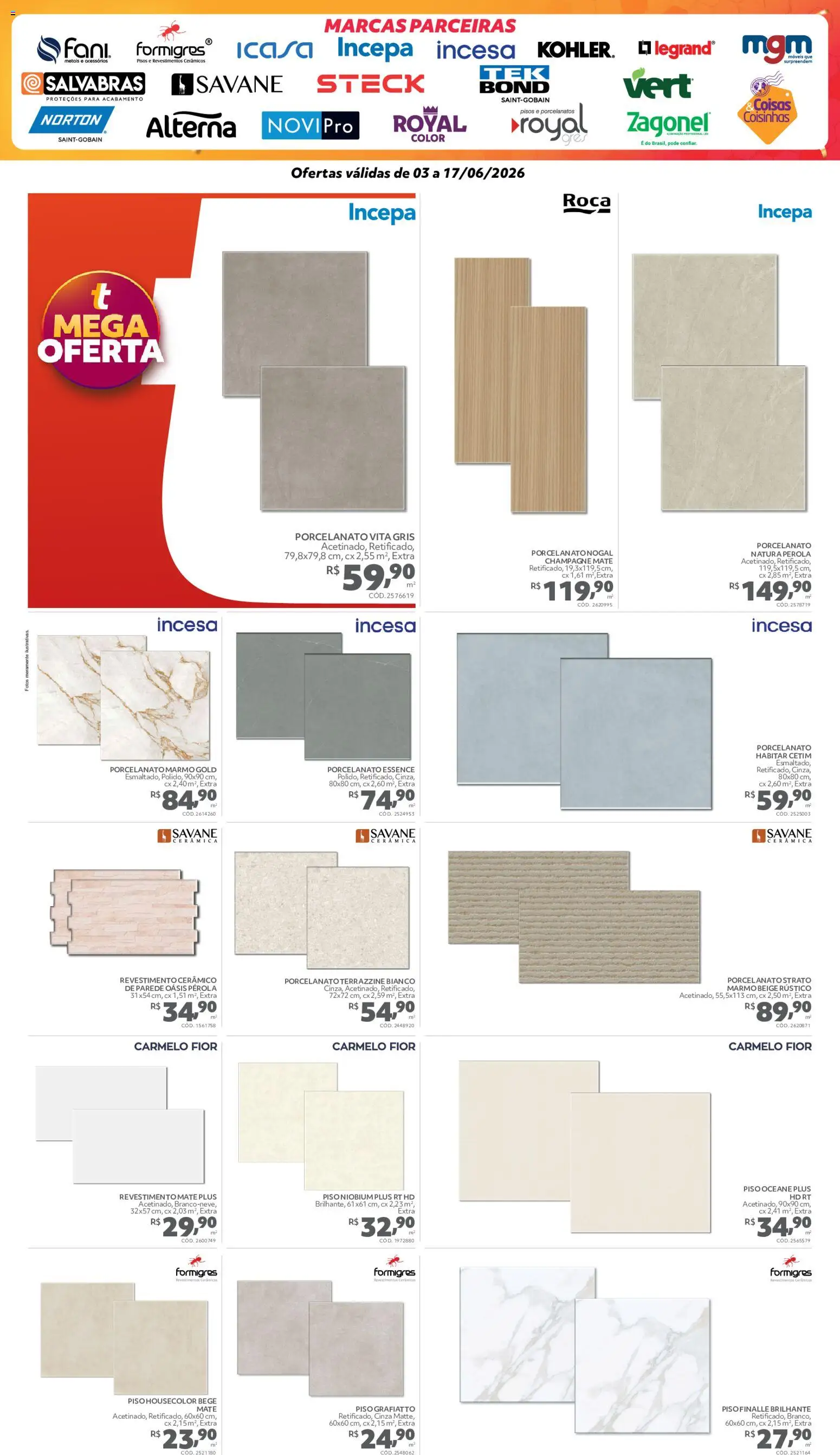 Telhanorte Folheto - válido de 03.06.2026 | Página: 5 | Produtos: Champagne, Piso, Porcelanato