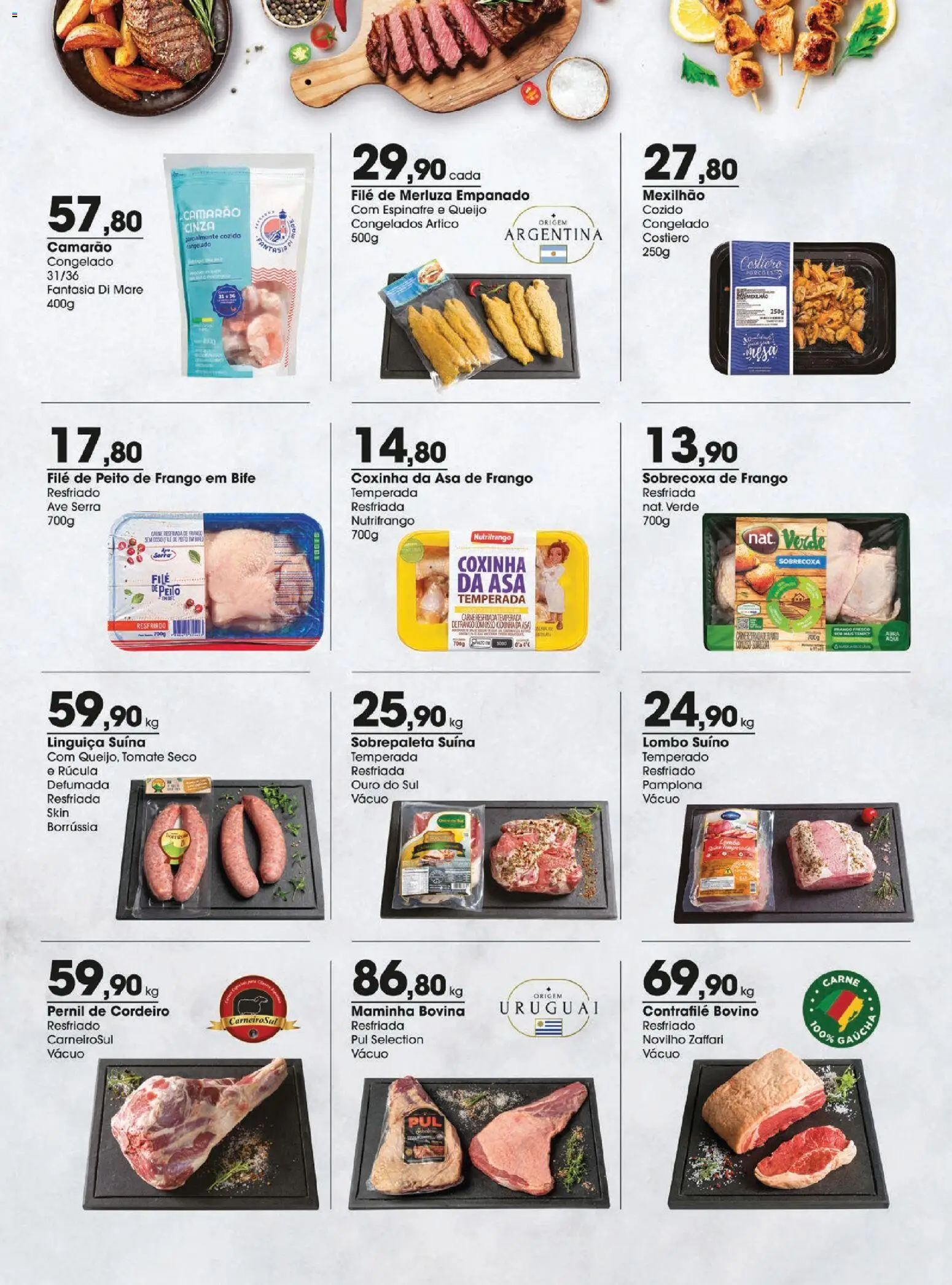 Zaffari Folheto - válido de 12.05.2026 | Página: 10 | Produtos: Espinafre, Cordeiro, Camarão, Frango