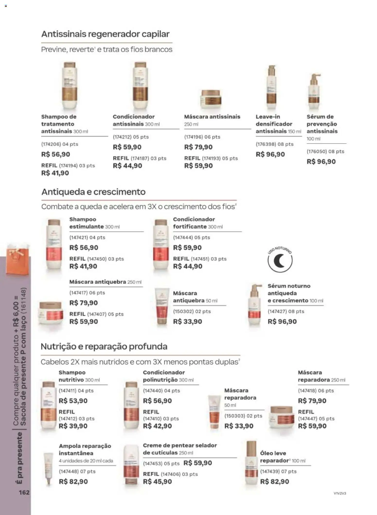 Natura Folheto - válido de 29/06/2026 | Página: 162 | Produtos: Shampoo, Condicionador, Óleo, Creme