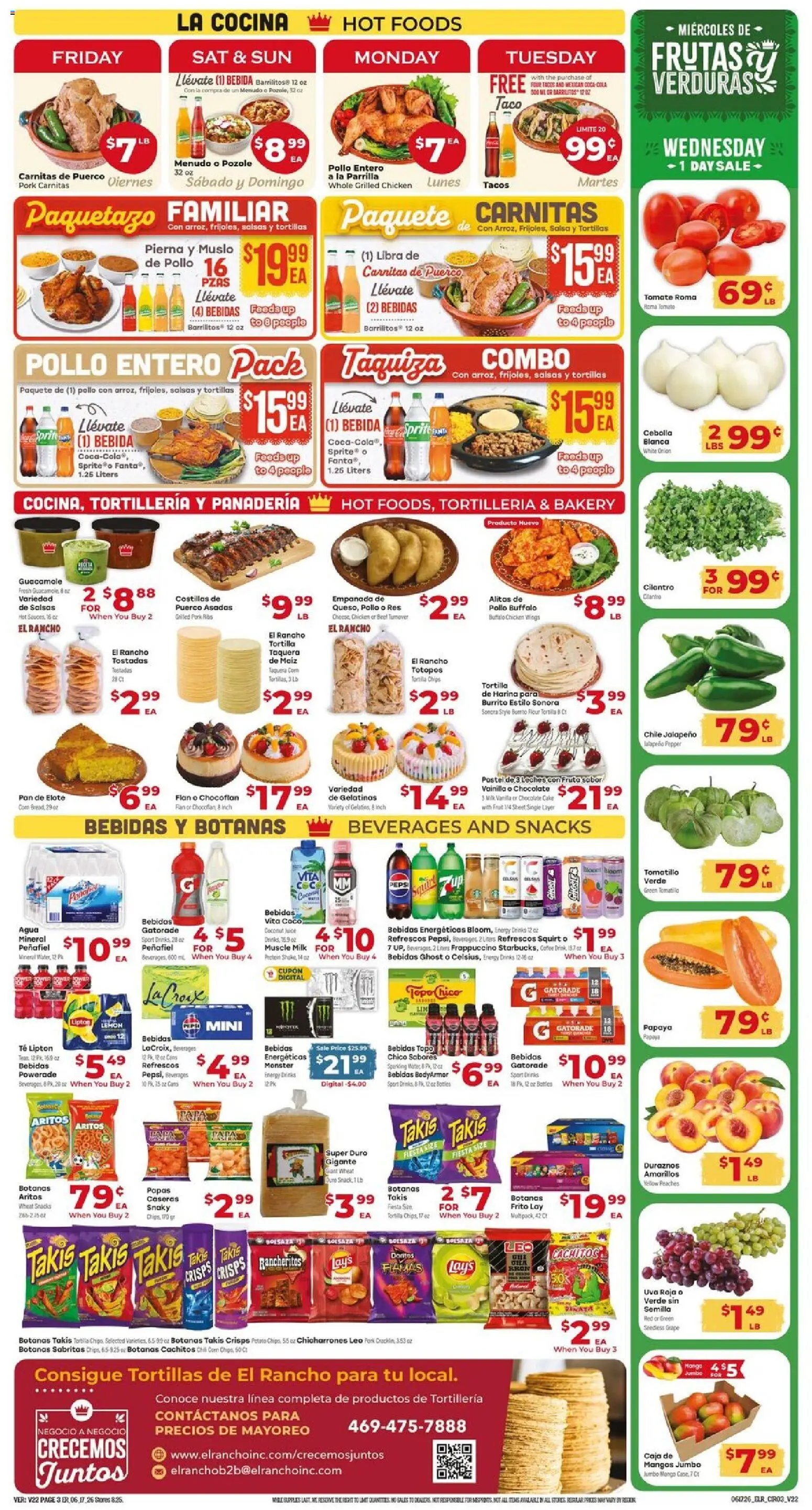 El Rancho Weekly Ad - valid from 17.06.2026 | Page: 3 | Products: Pan, Chocolate, Pork, Lemon