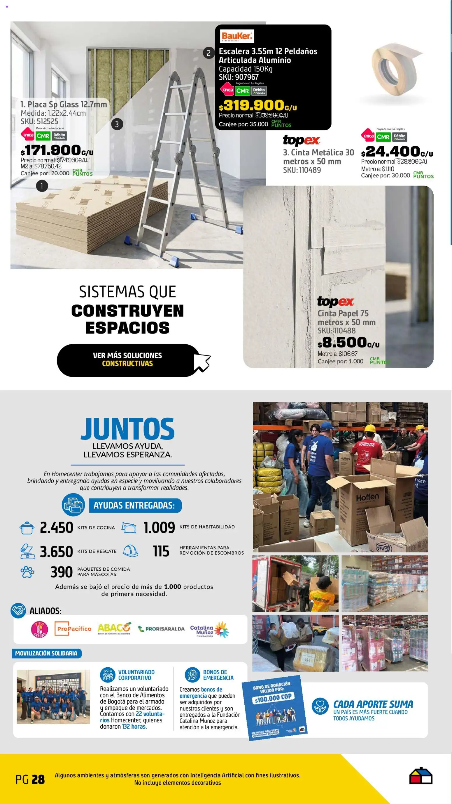 Homecenter revista - valida desde el 08/09/2026 | Página: 29 | Productos: Bajo, Banco, Cocina, Cinta