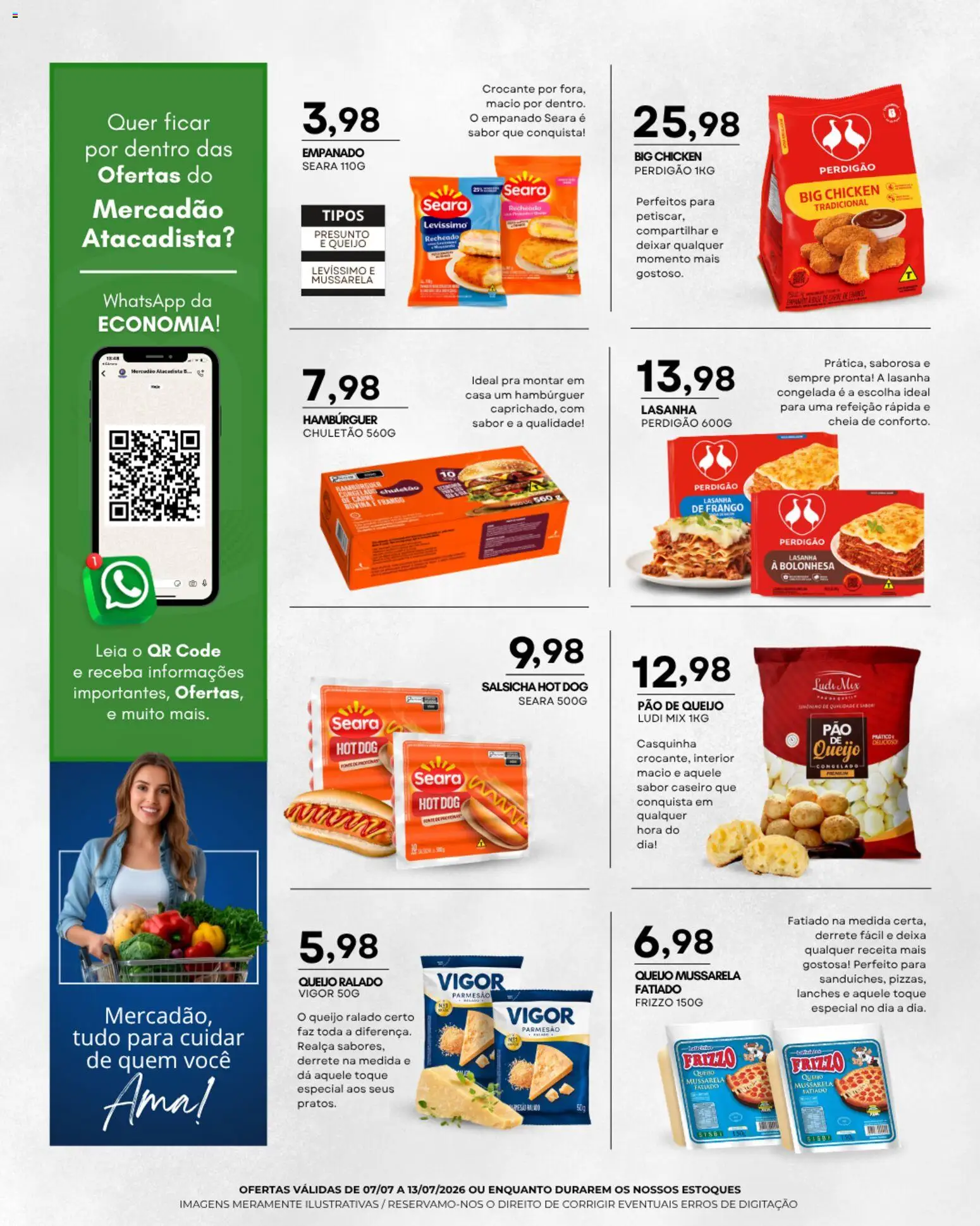 Mercadão Atacadista Folheto - válido de 07/07/2026 | Página: 3 | Produtos: Queijo, Presunto, Queijo ralado, Mussarela