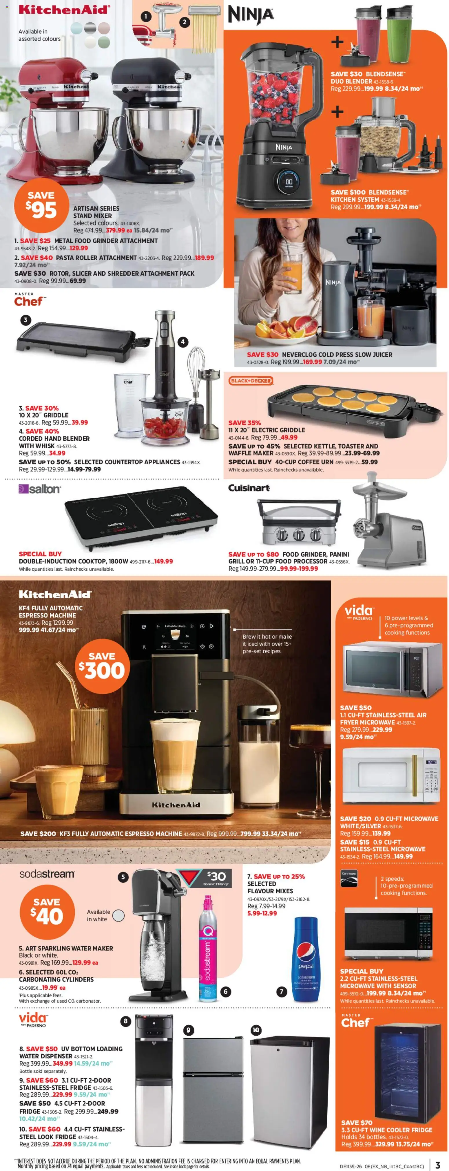 Canadian Tire flyer valid from Sep 24, 2026 | Page: 3 | Products: Food processor, Grinder, Toaster, Food