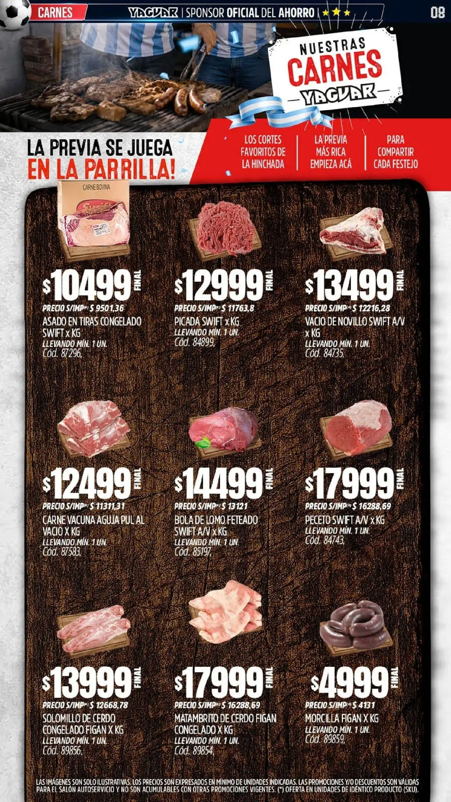 Yaguar - Oferta Semanal Santa Fé │ válido desde el 01.06.2026 | Página: 8 | Productos: Juega, Parrilla, Morcilla, Cerdo