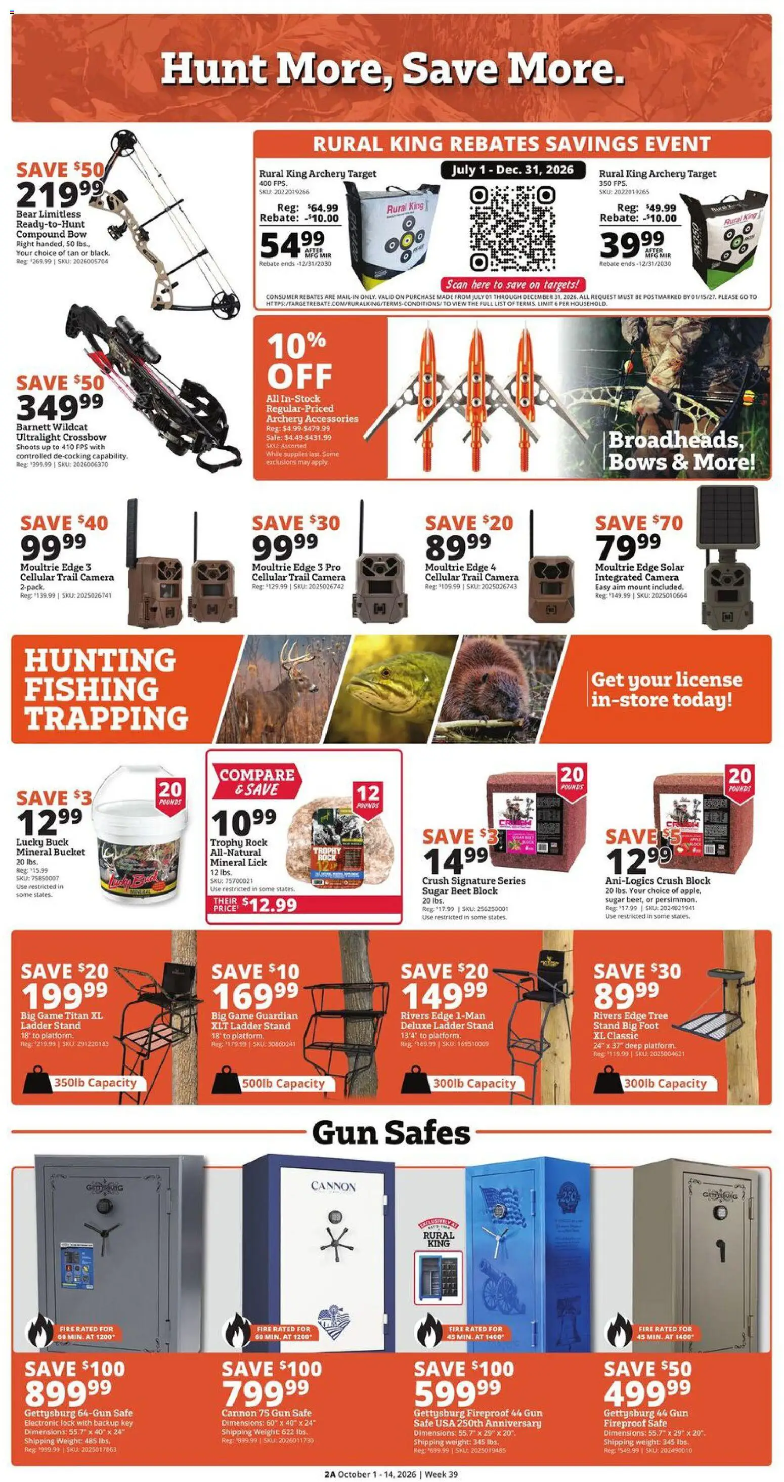 Rural King Weekly Ad - valid from 10/01/2026 | Page: 3 | Products: Ladder, Bow, Gun, Trail Camera