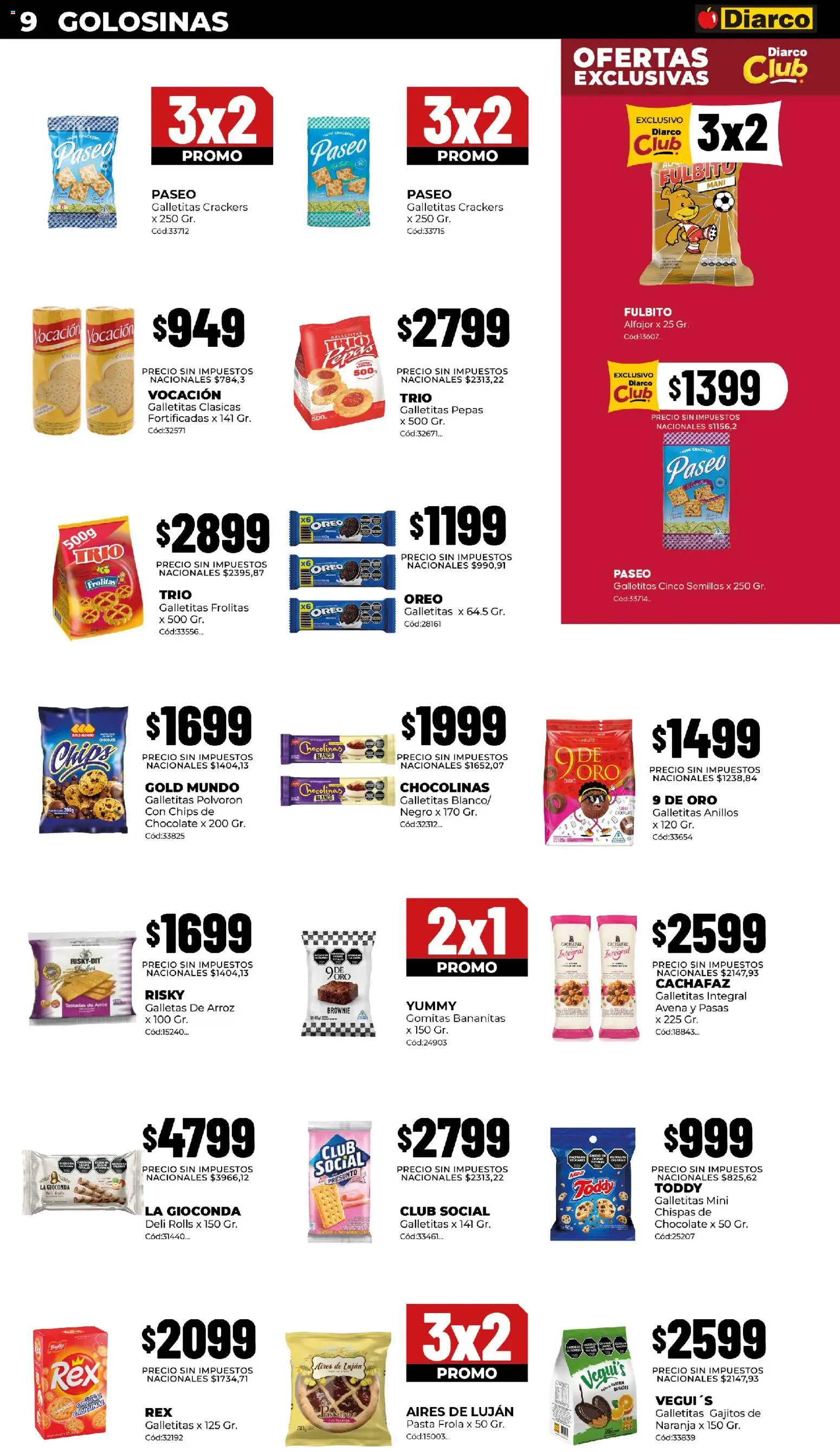 Diarco - Ofertas en Sur (Pueblo) │ válido desde el 14/09/2026 | Página: 9 | Productos: Galletas de arroz, Mani, Arroz, Golosinas