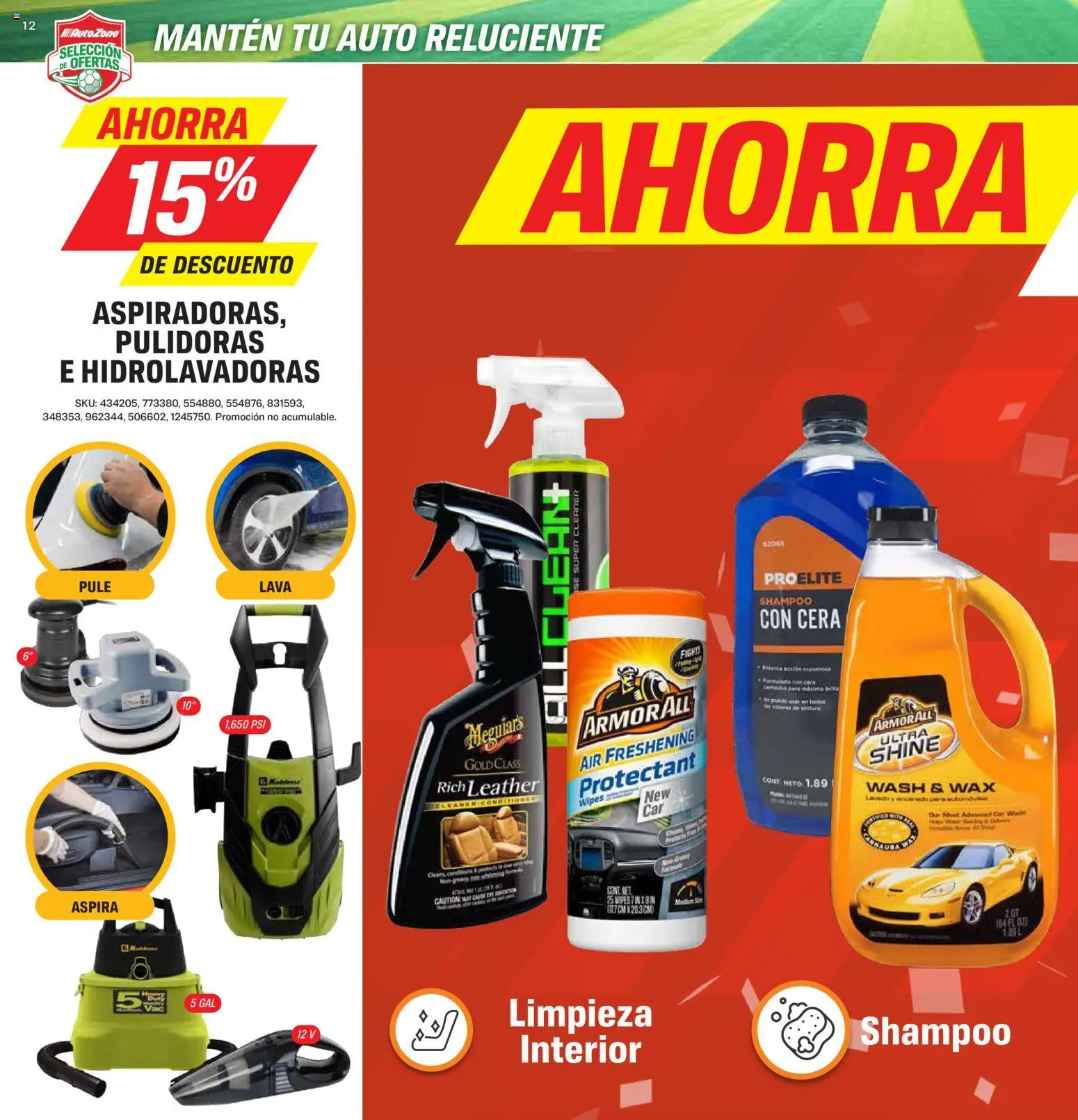 Nuevas ofertas de AutoZone válidas en toda la República Mexicana desde el 15.05.2026. ¡Encuentra las mejores ofertas en AutoZone catálogo! | Página: 12 | Productos: Cera