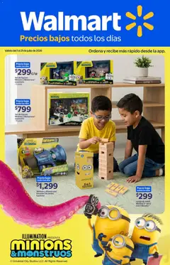 Vista previa de Walmart folleto Los Minions ya llegaron, nuevo folleto de la tienda, válido en México a partir del 01/07/2026