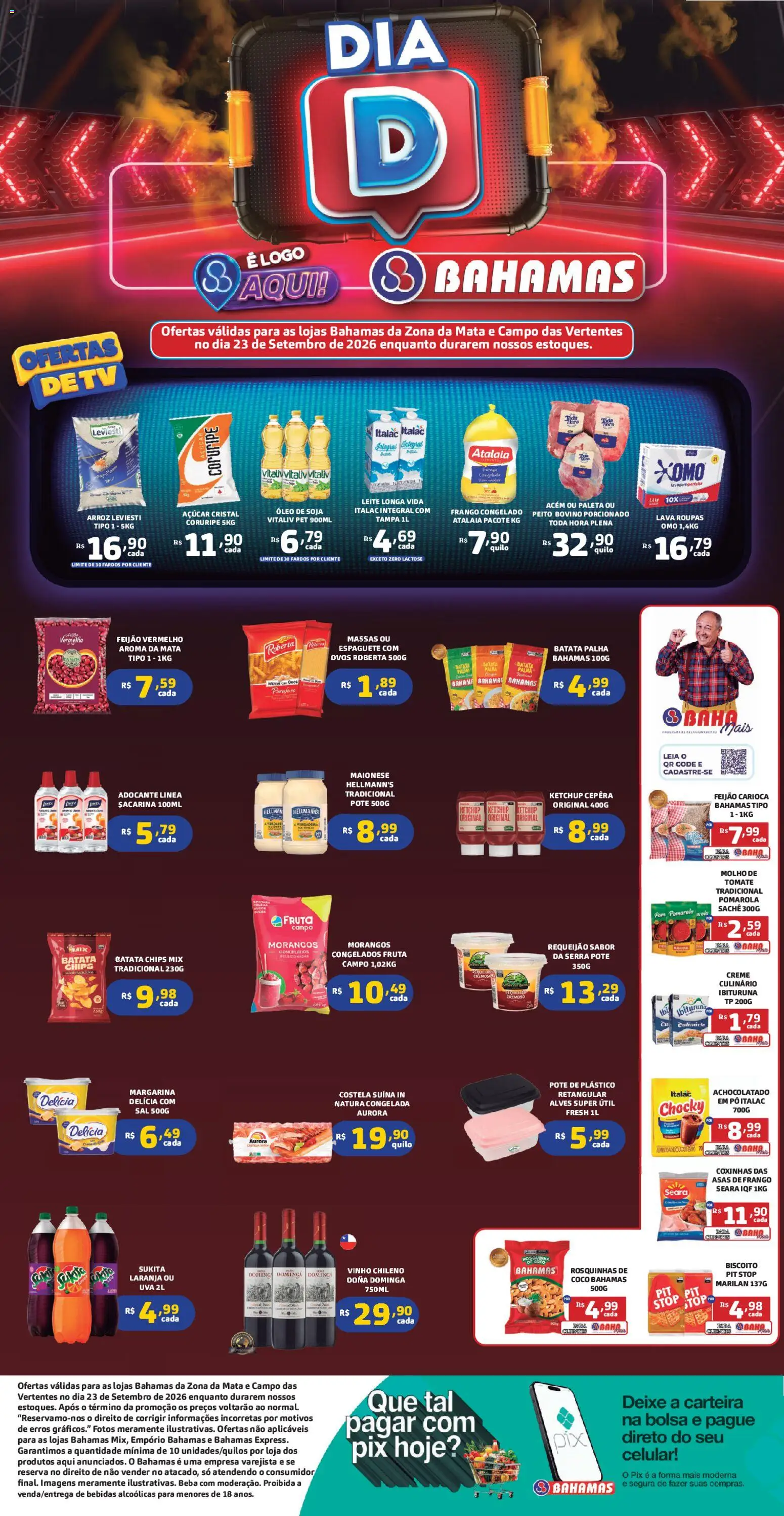Bahamas Supermercados Folheto - válido de 23/09/2026 | Página: 1 | Produtos: Ketchup, Maionese, Soja, Açúcar cristal