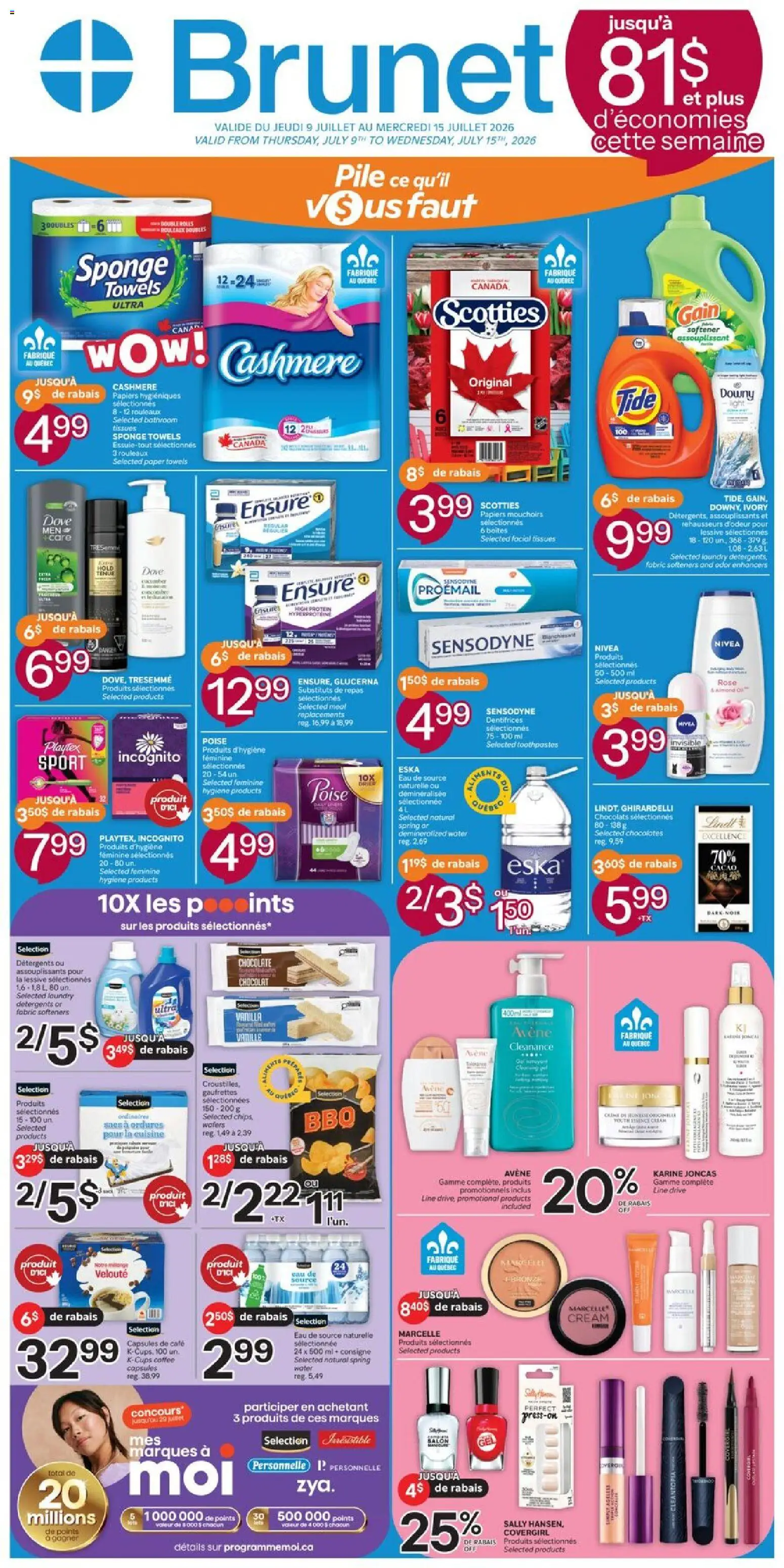 Brunet flyer valid from Jul 9, 2026 | Page: 1 | Products: Cream, Sponge, Coffee, Chocolate