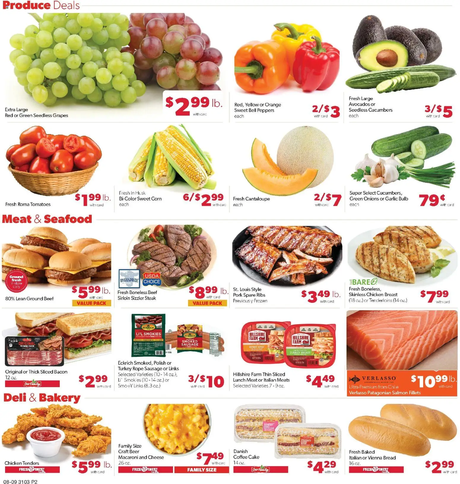 Family Fare Weekly Ad - ND - valid from 08/09/2026 | Page: 2 | Products: Turkey breast, Cucumbers, Ground beef, Beef sirloin