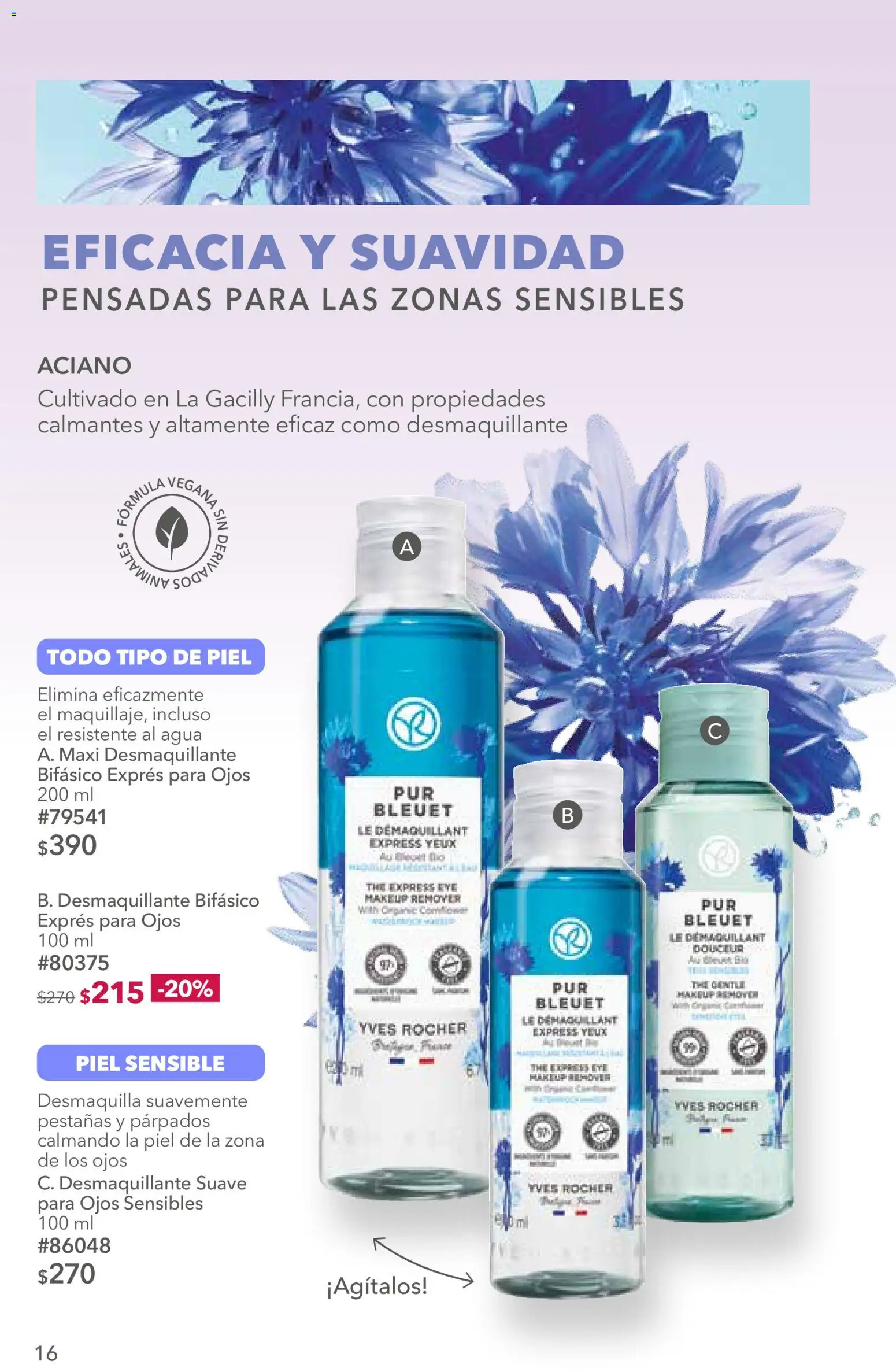Nuevas ofertas de Yves Rocher válidas en toda la República Mexicana desde el 02/06/2026. ¡Encuentra las mejores ofertas en Yves Rocher campaña 8 2026! | Página: 16 | Productos: Agua, Desmaquillante