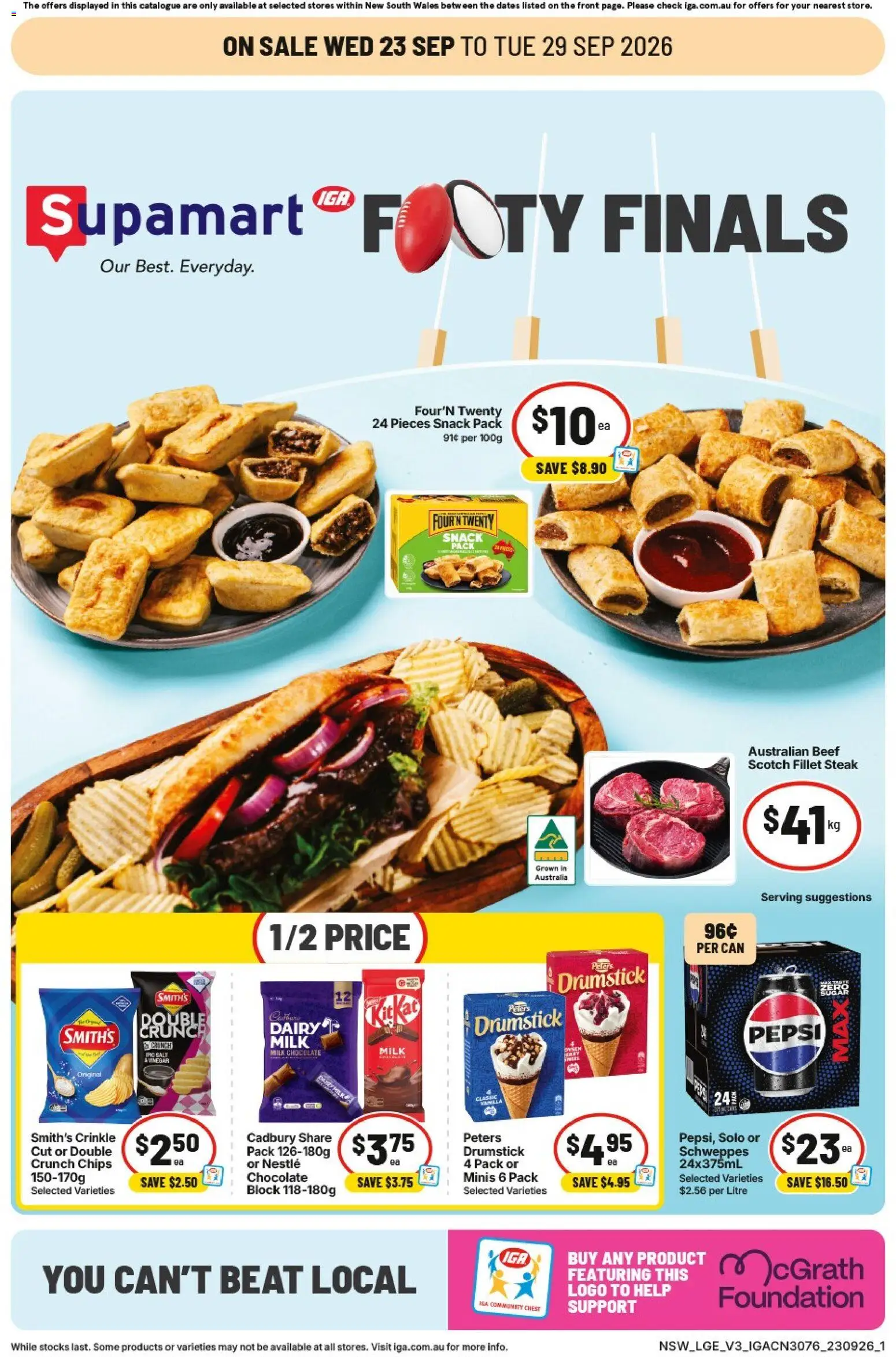 IGA catalogue - valid from 23/09/2026 | Page: 1 | Products: Beef, Steak, Foundation, Fillet
