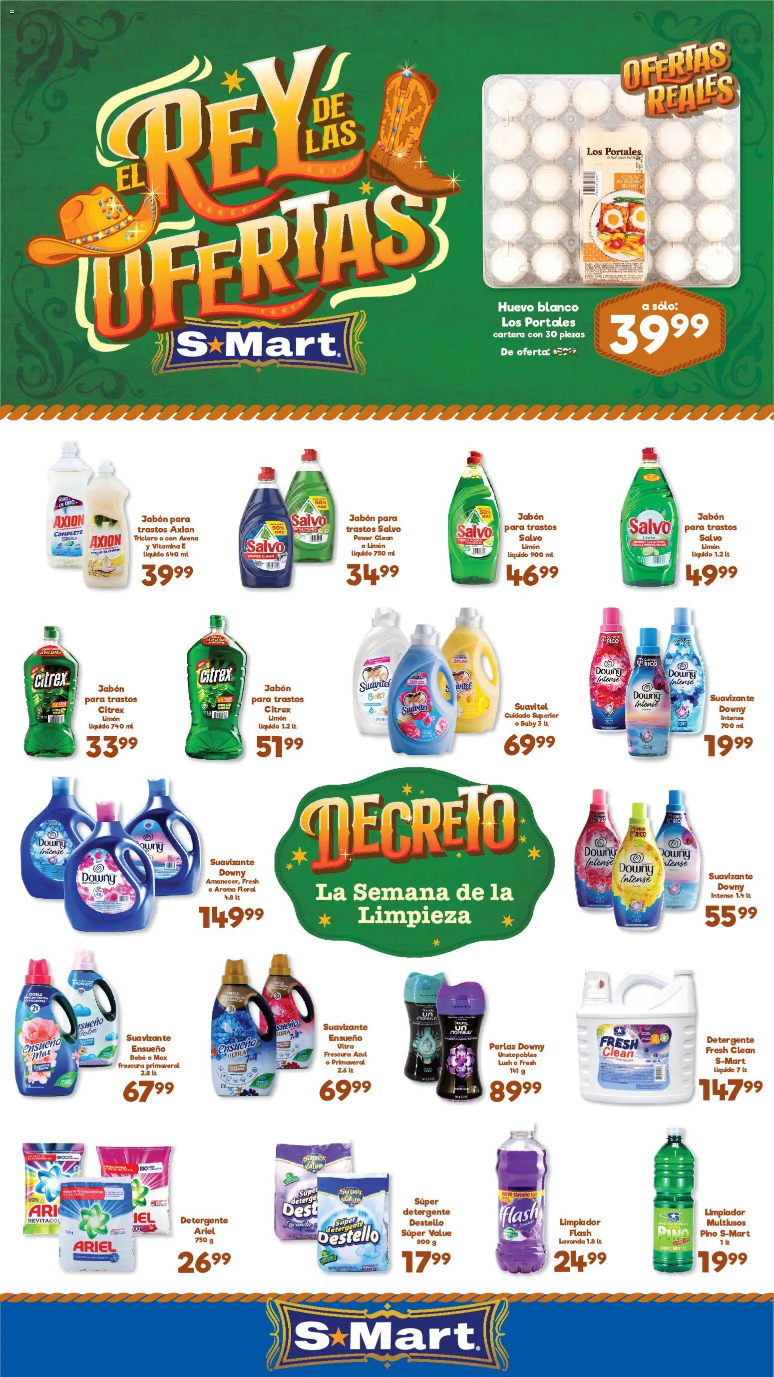 Nuevas ofertas de S-Mart válidas en toda la República Mexicana desde el 31/07/2026. ¡Encuentra las mejores ofertas en S-Mart folleto Ofertas de feria Chihuahua! | Página: 1 | Productos: Detergente, Suavizante, Limpiador, Fragancia