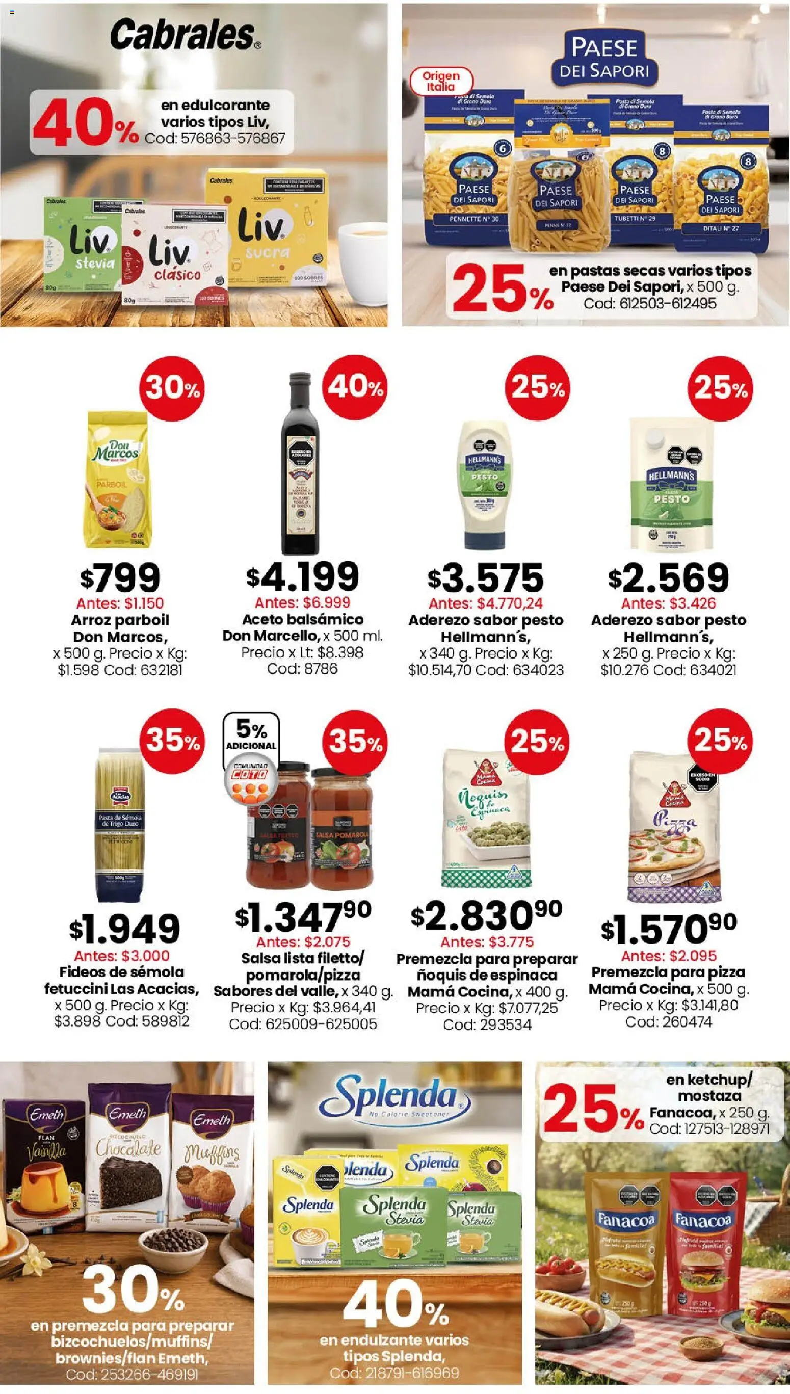 Coto - Almacén y bebidas │ válido desde el 31/08/2026 | Página: 2 | Productos: Cocina, Muffins, Pasta de sémola, Chocolate