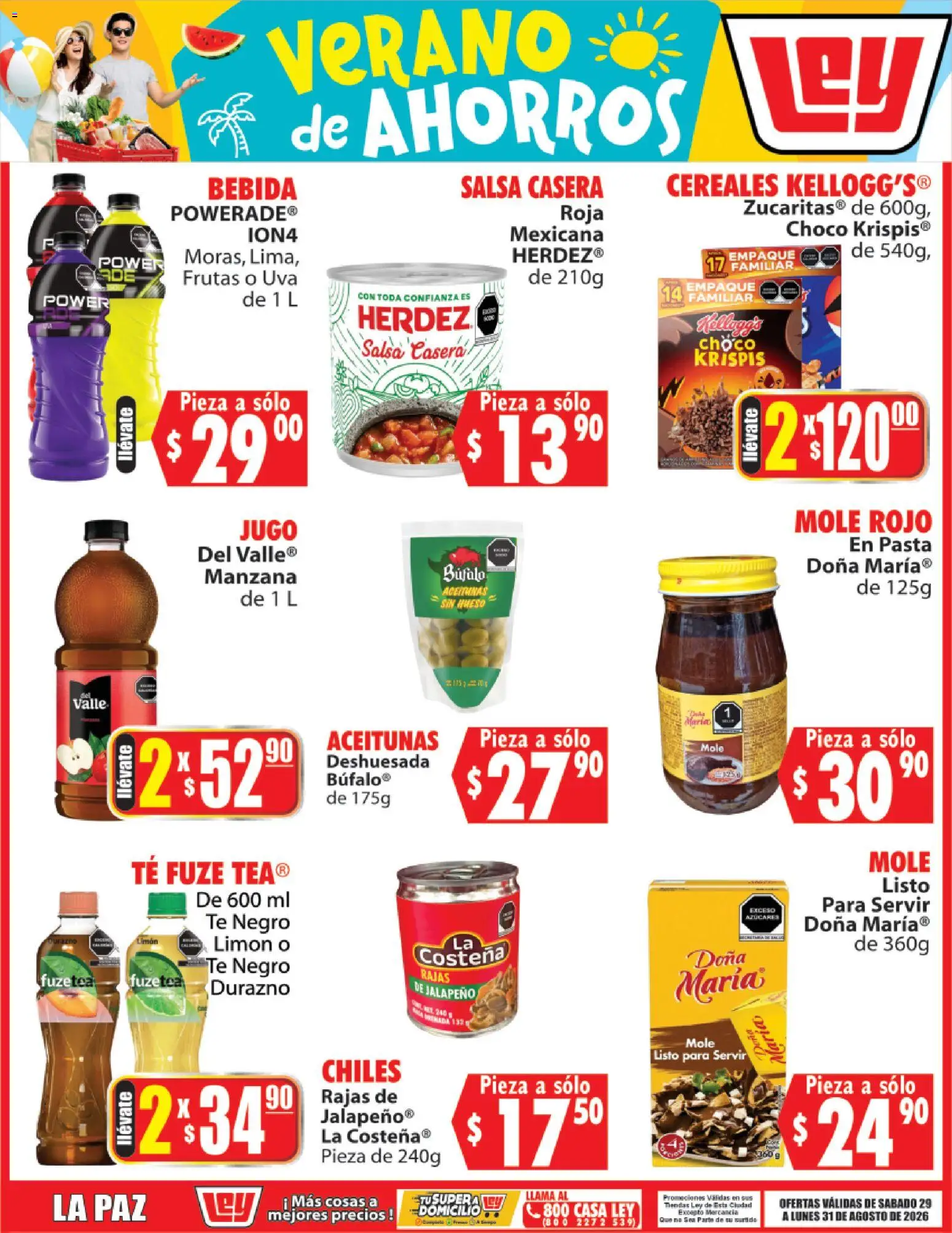 Nuevas ofertas de Casa Ley válidas en toda la República Mexicana desde el 29/08/2026. ¡Encuentra las mejores ofertas en Casa Ley folleto Verano de ahorros! | Página: 3 | Productos: Durazno, Limón, Cereales, Pasta