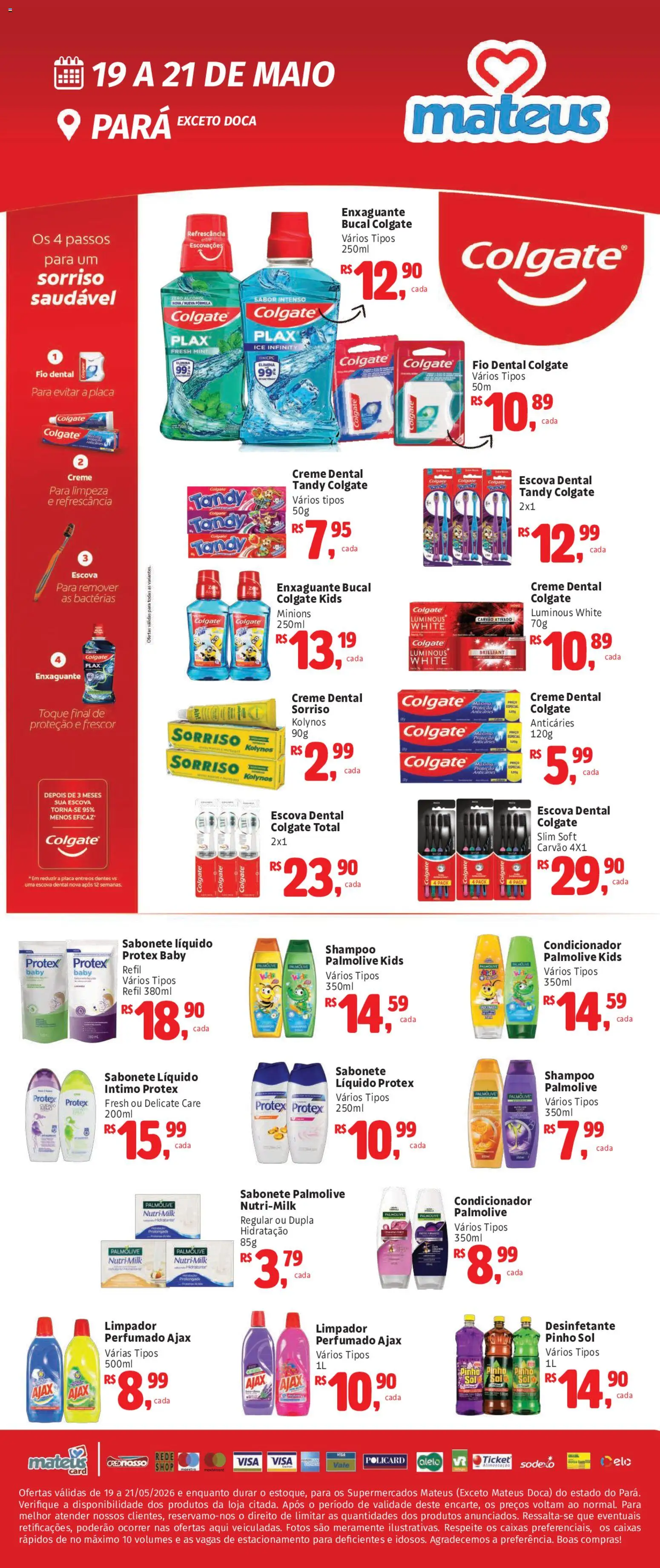Mateus Folheto - válido de 19.05.2026 | Página: 1 | Produtos: Sabonete, Fio dental, Desinfetante, Sabonete líquido