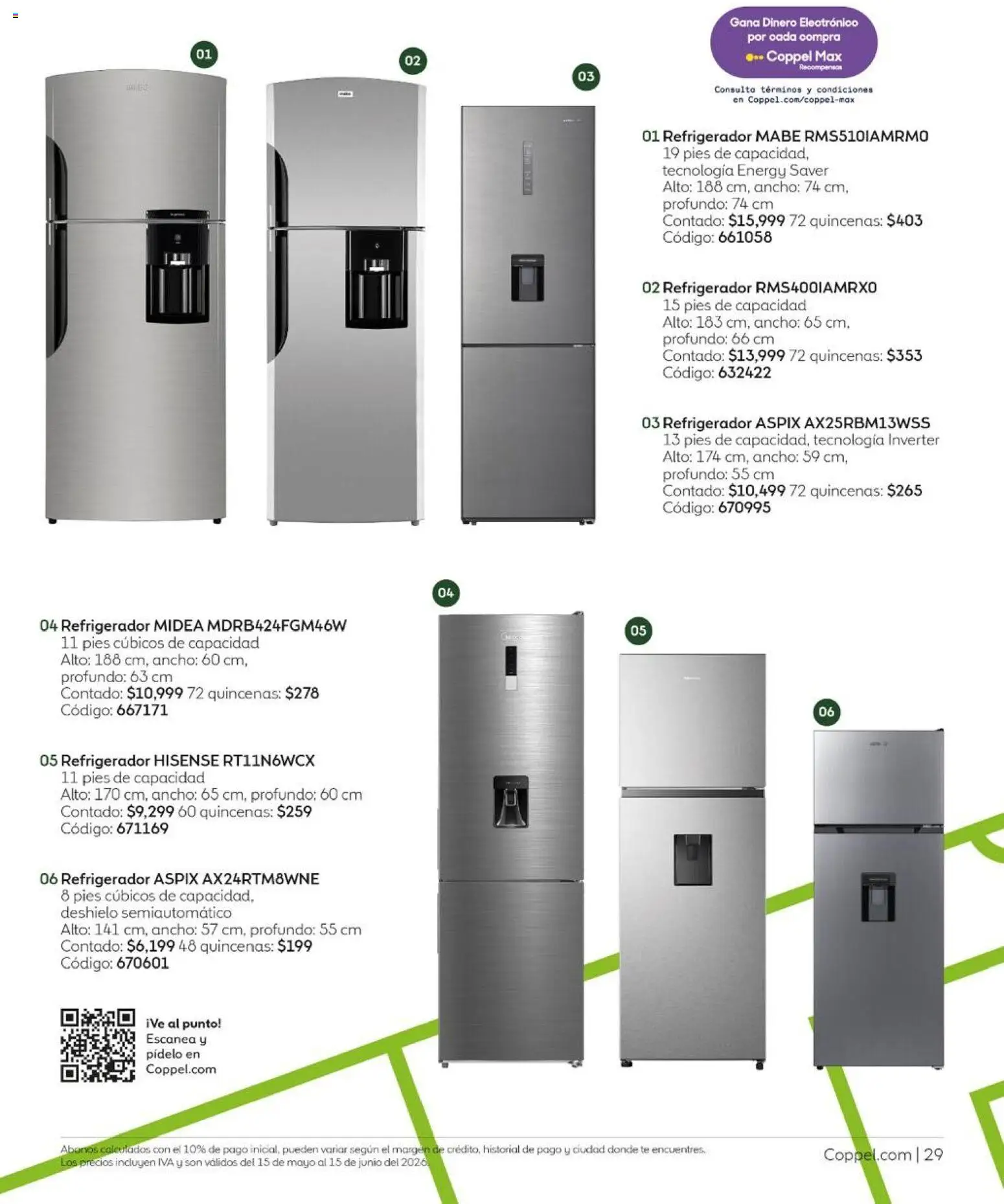 Nuevas ofertas de Coppel válidas en toda la República Mexicana desde el 01.05.2026. ¡Encuentra las mejores ofertas en Coppel catálogo Ganamos! | Página: 29 | Productos: Refrigerador, Té