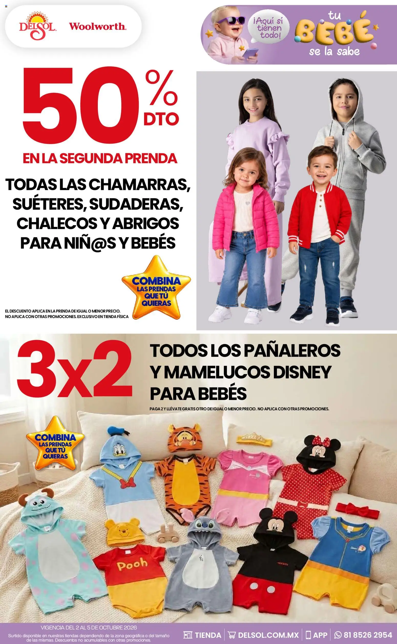 Nuevas ofertas de Del Sol y Woolworth válidas en toda la República Mexicana desde el 02/10/2026. ¡Encuentra las mejores ofertas en Del Sol y Woolworth catálogo Tu bebé se la sabe! | Página: 2