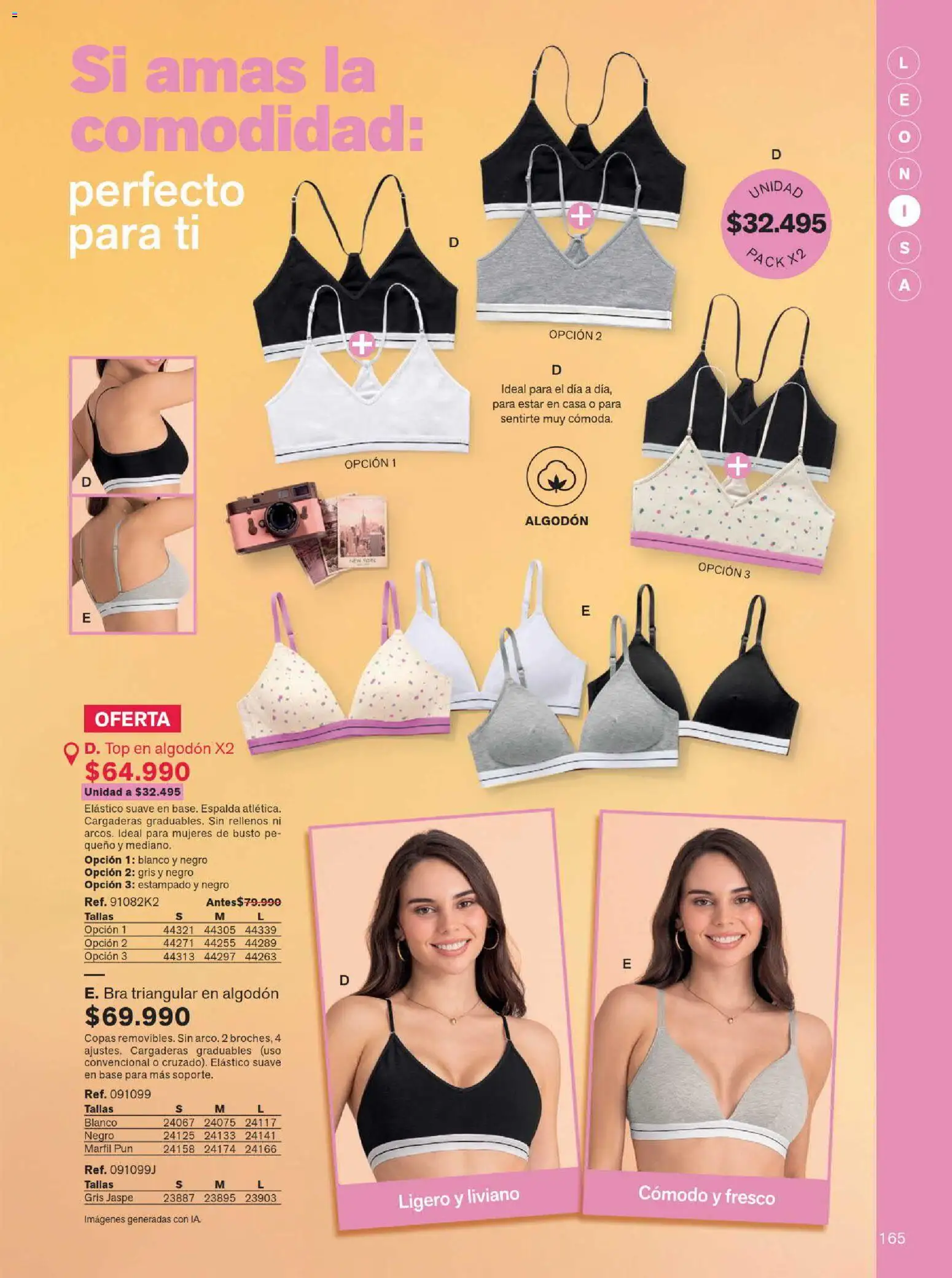 Leonisa revista - valida desde el 15/07/2026 | Página: 165 | Productos: Algodón, Top