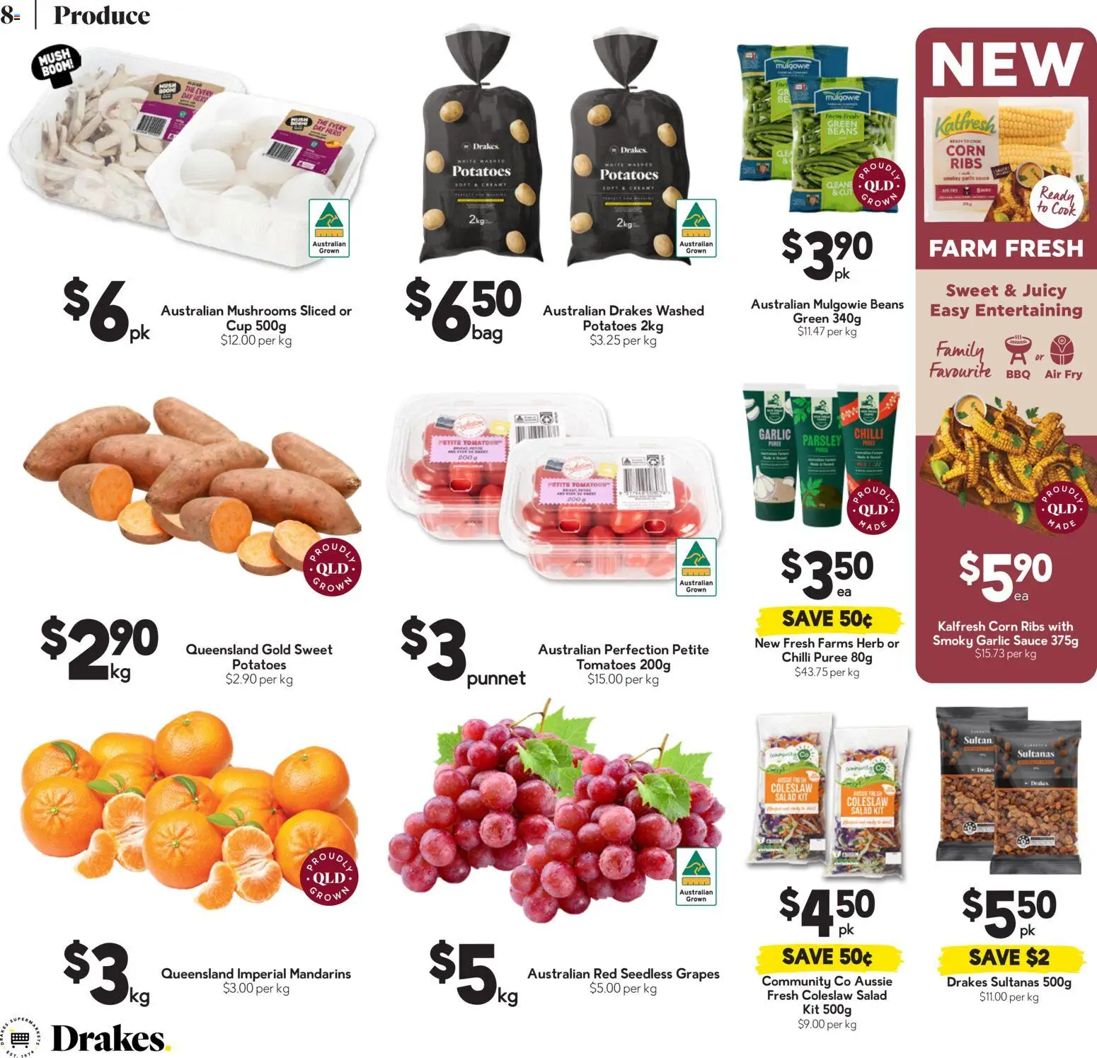 Drakes catalogue - valid from 06.05.2026 | Page: 8 | Products: Tomatoes, Potatoes, Sauce, Parsley