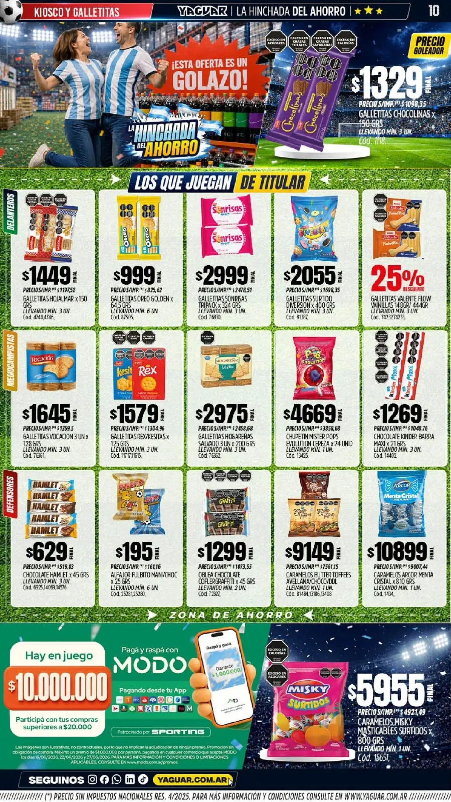 Yaguar - Oferta Semanal Mar del Plata │ válido desde el 15.06.2026 | Página: 9 | Productos: Galletitas, Chocolate, Alfajor