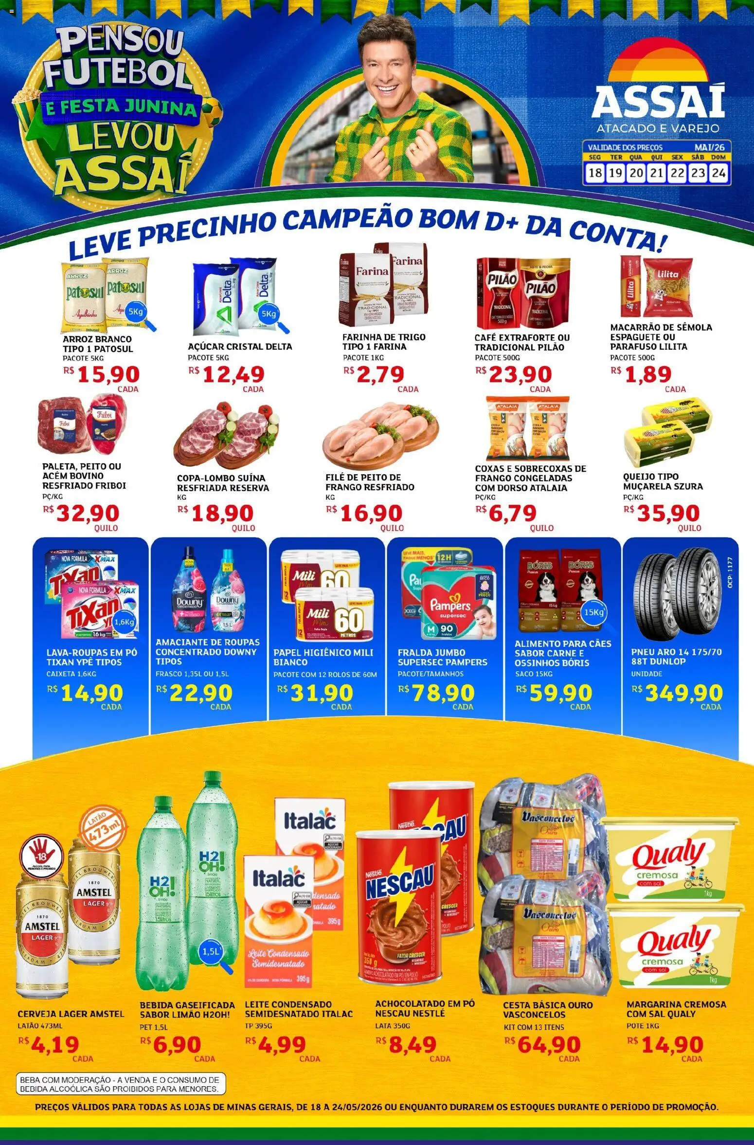 Assaí Atacadista Folheto - válido de 18.05.2026 | Página: 1 | Produtos: Farinha de trigo, Cesta, Café, Amaciante
