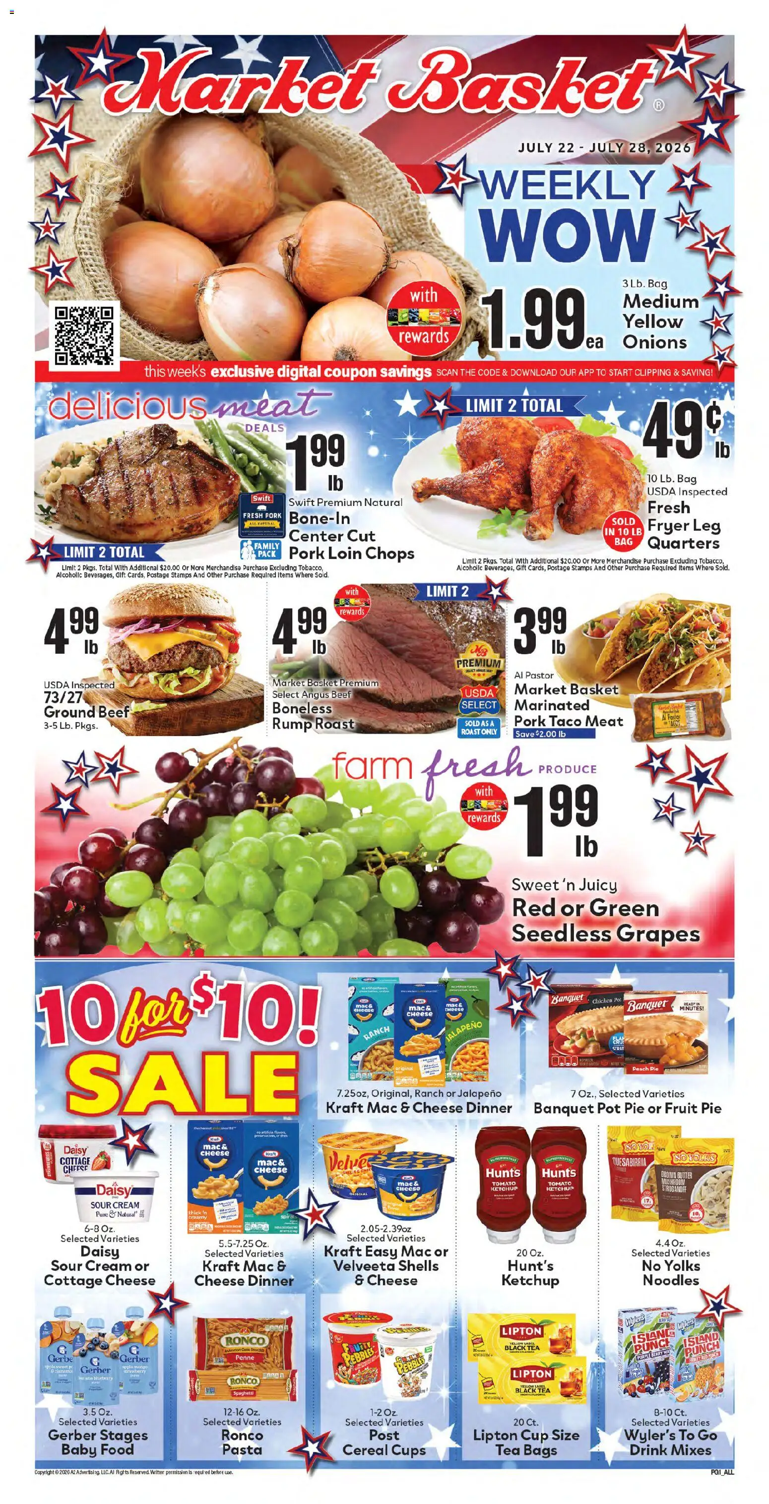 Market Basket Weekly Ad - valid from 07/22/2026 | Page: 3 | Products: Basket, Butter, Beef, Strawberries