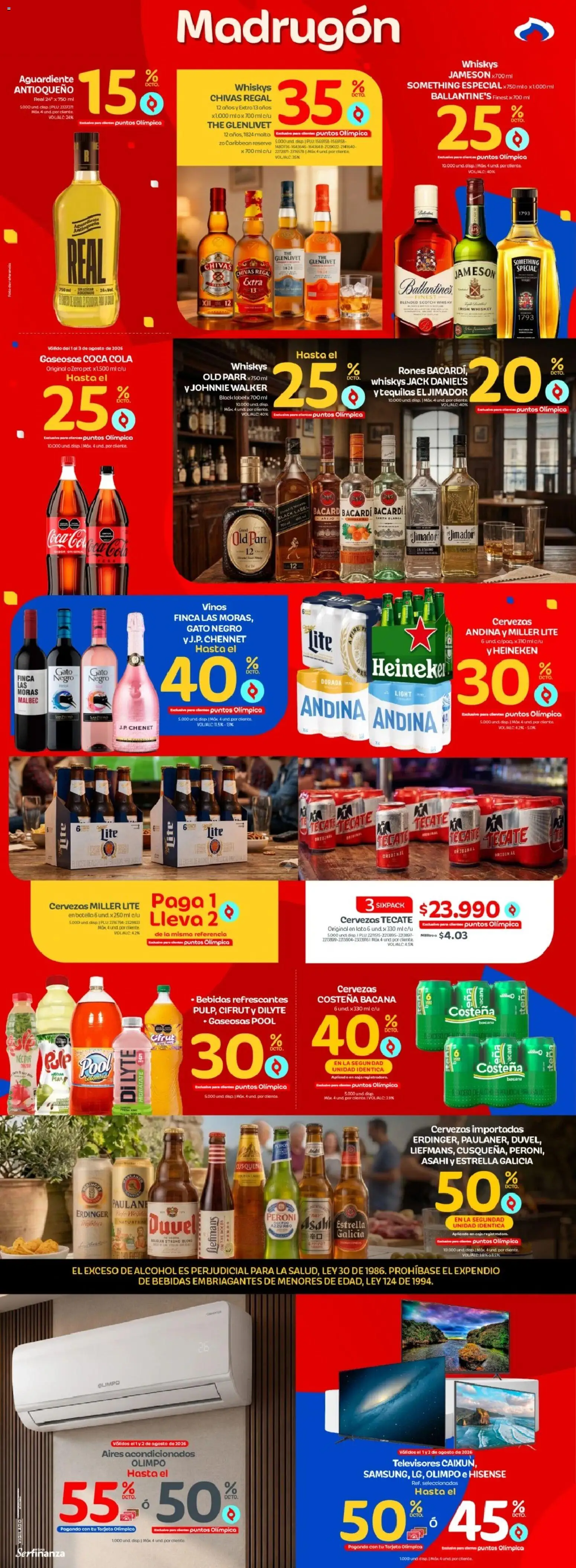 Olímpica revista - valida desde el 01/08/2026 | Página: 5 | Productos: Aguardiente, Whisky, Pan, Pera