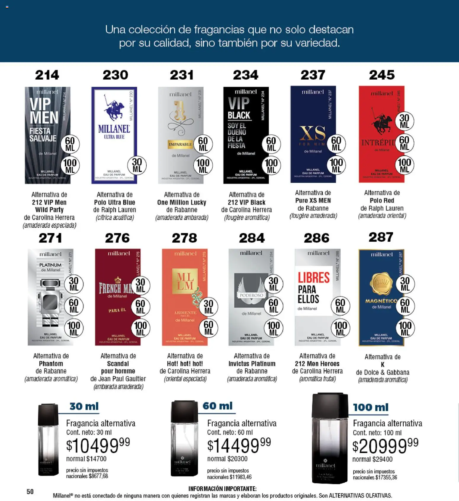 Millanel - Catálogo │ válido desde el 30/03/2026 | Página: 50 | Productos: Jean, Fragancia, Puré