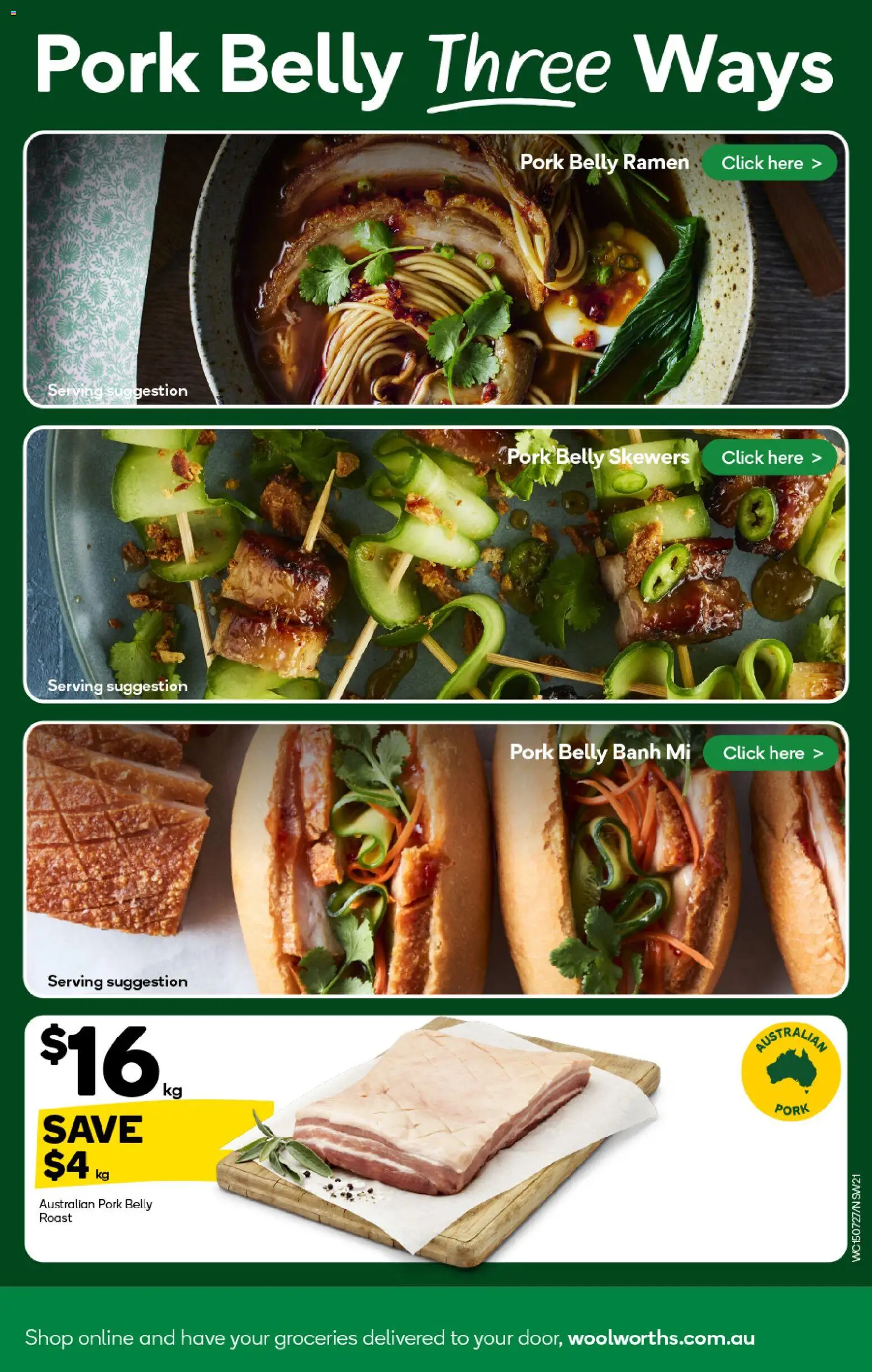Woolworths catalogue - valid from 15/07/2026 | Page: 21 | Products: Pork, Pork belly, Roast