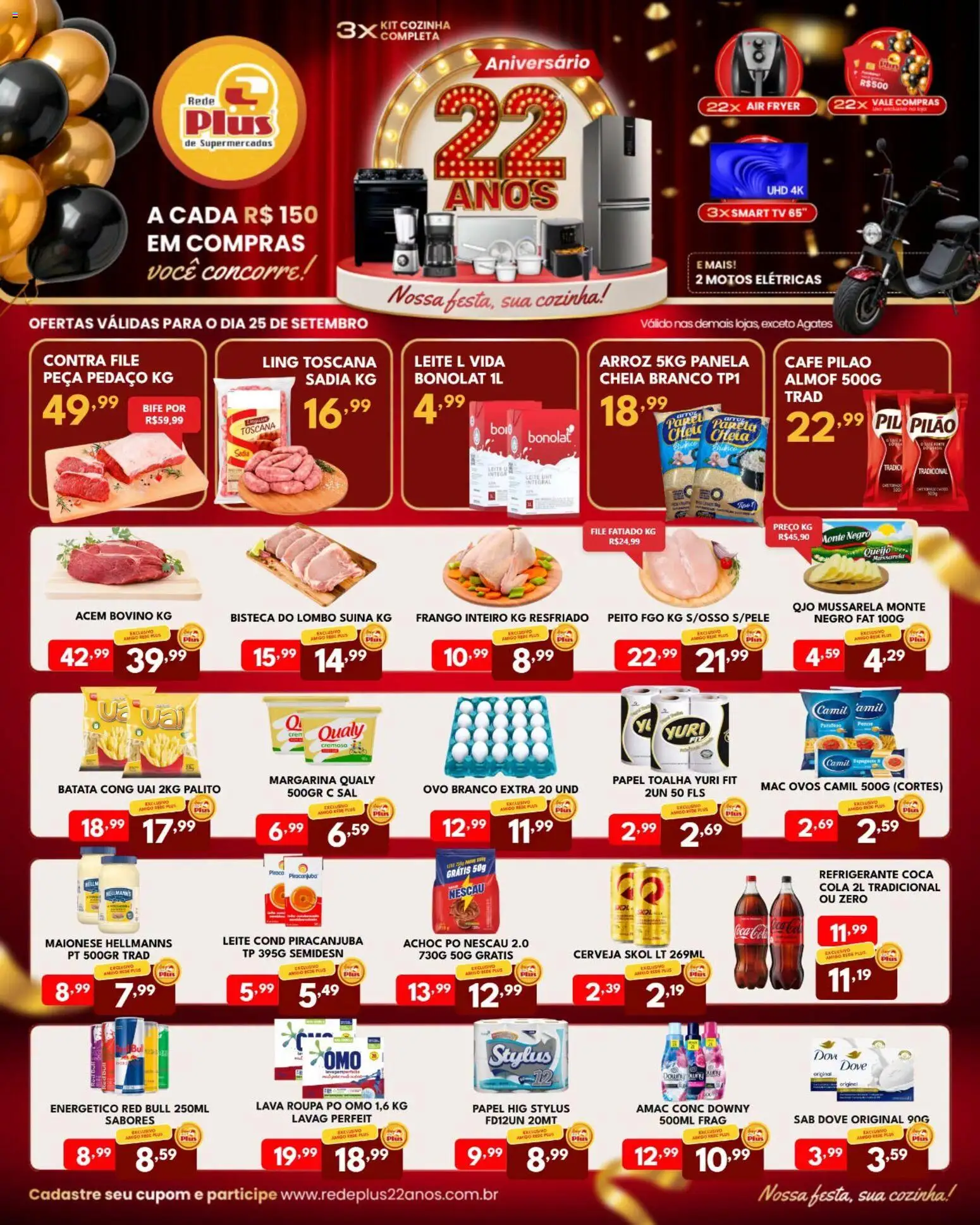Rede Plus Supermercados Folheto - válido de 25/09/2026 | Página: 1 | Produtos: Acém, Lombo, Tv, Batata